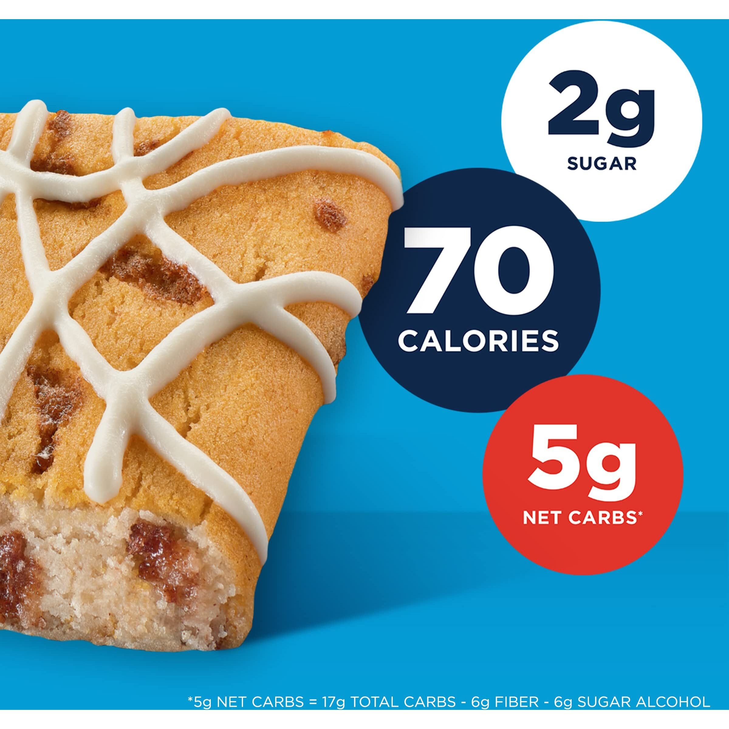 Fiber One Brownies, 70 Calories, 5 Net Carbs, Snacks, Cinnamon Coffee Cake, 12Ct