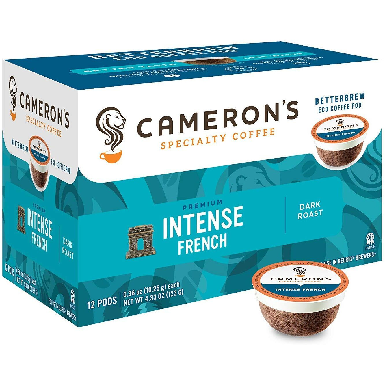 Cameron's Coffee Single Serve Pods, Intense French, 12 Count (Pack Of 6)