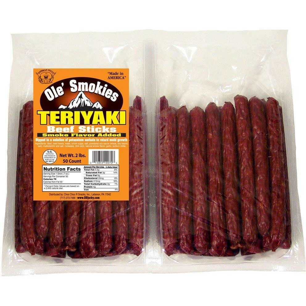 Buffalo Bills 2-Lb Teriyaki 5"" Ole' Smokies Saddlebag (50 Twist-End Beef Sticks Per Saddlebag)