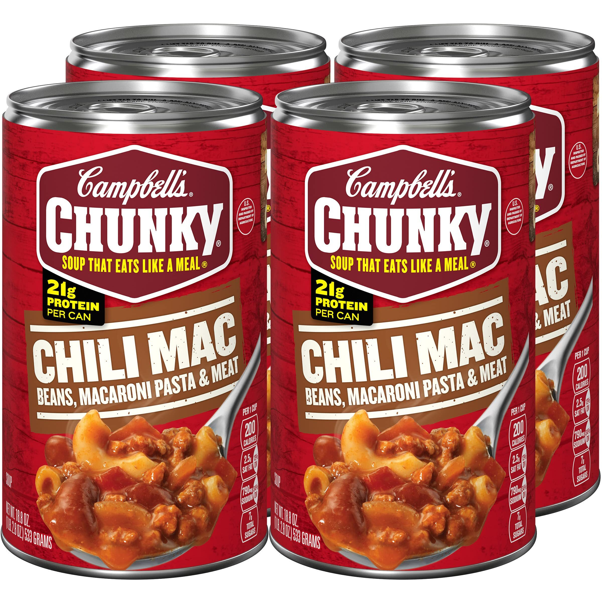 Campbell's Chunky Soup, Chili Mac, 18.8 Ounce Can (Pack Of 4)