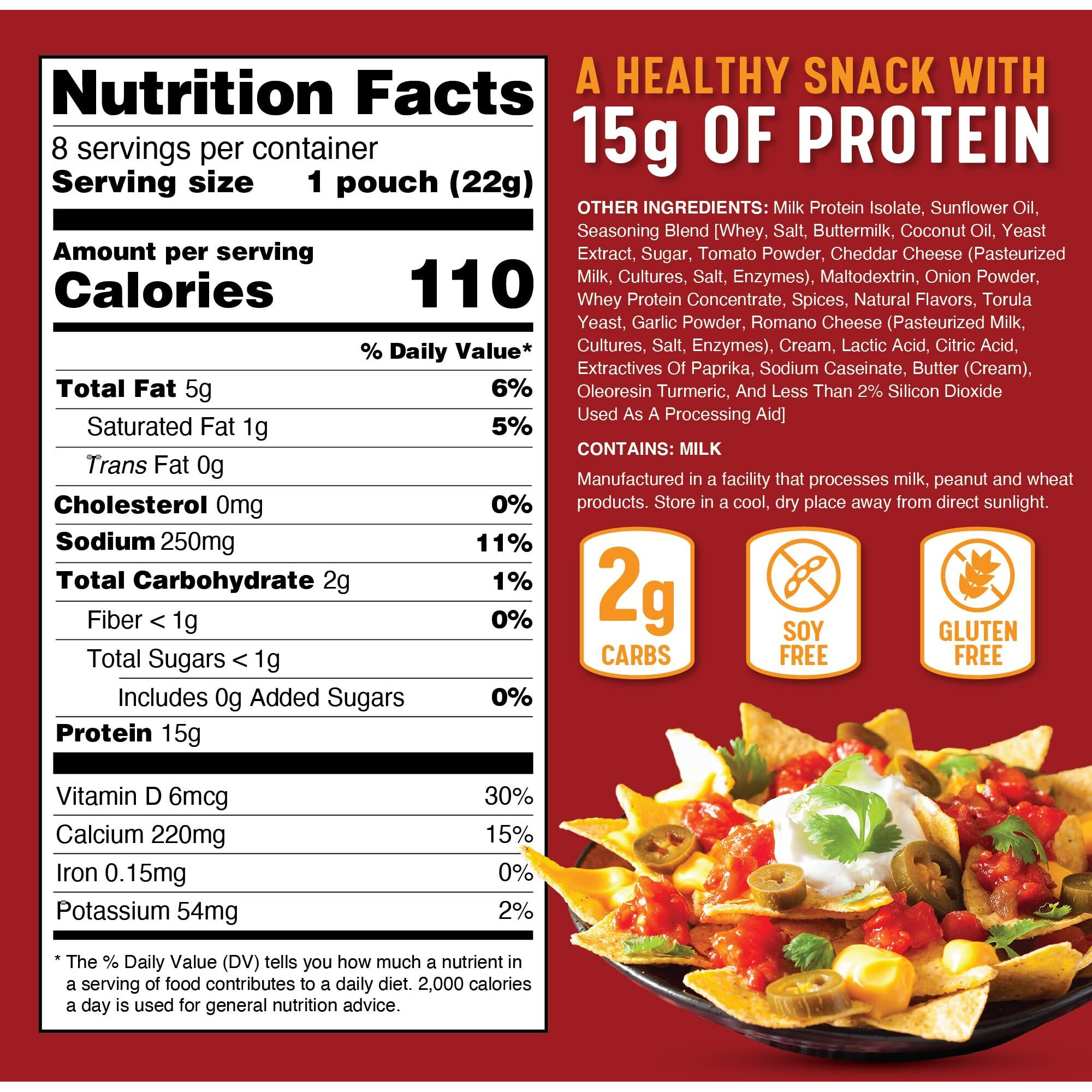 Snack House High Protein Puffs - Low Carb Snacks, 15G Of Protein, Healthy Gluten & Grain Free Snack Food - Low Calorie Guilt Free Keto Diet Friendly | 1G Sugar - Loaded Nacho Flavor - 8 Pack