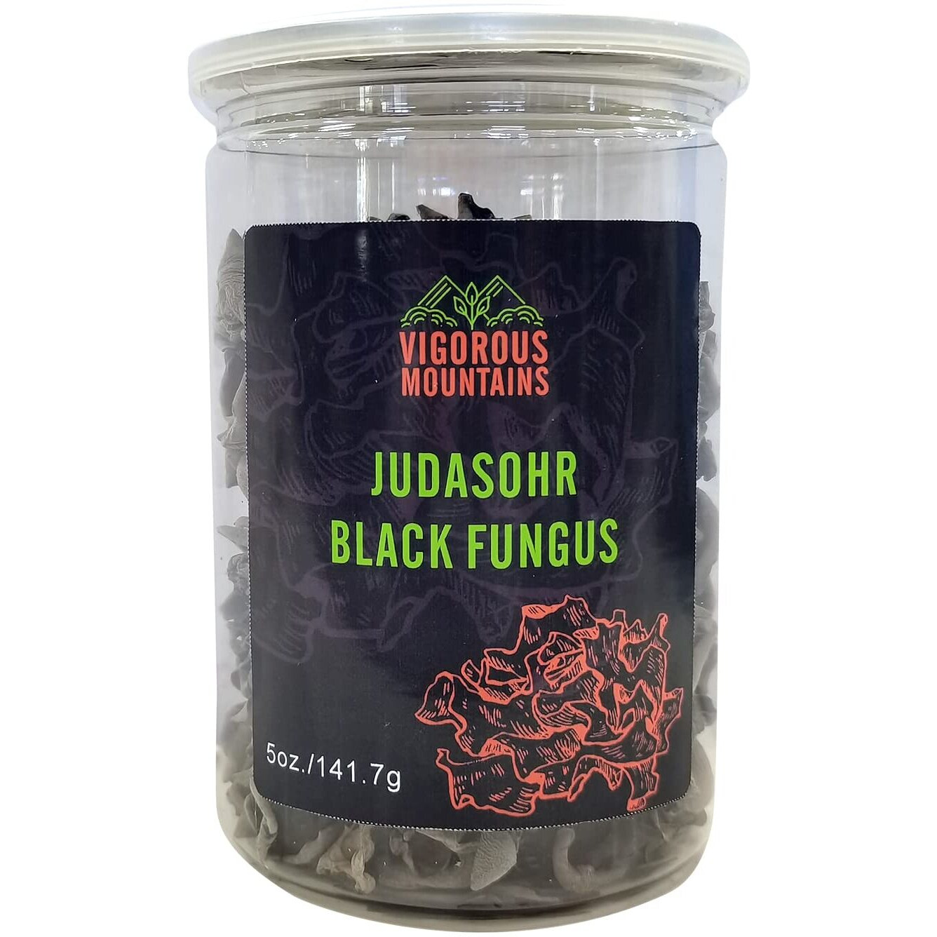 Vigorous Mountains Dried Woodear Mushrooms For Cooking, Chewy Texture Dry Black Fungus For Soup/ Stir-Fries/ Salads , 5Oz 141.7G