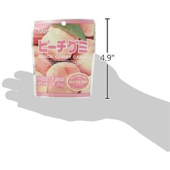 Kasugai Gummy Candy Stand Pack, Peach, 1.76 Ounce (Pack Of 12)