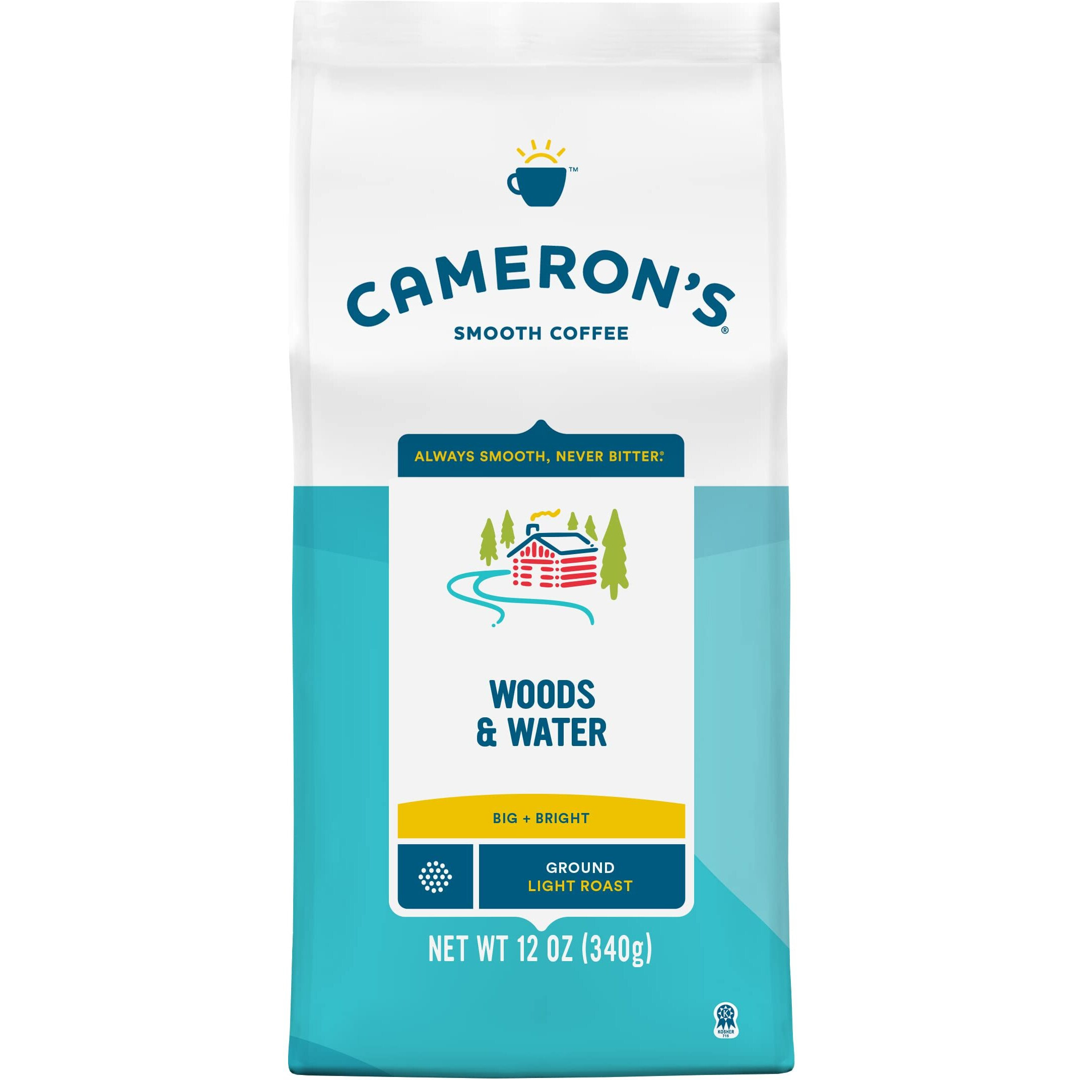 Cameron's Coffee Roasted Ground Coffee Bag, Woods & Water, 12 Ounce