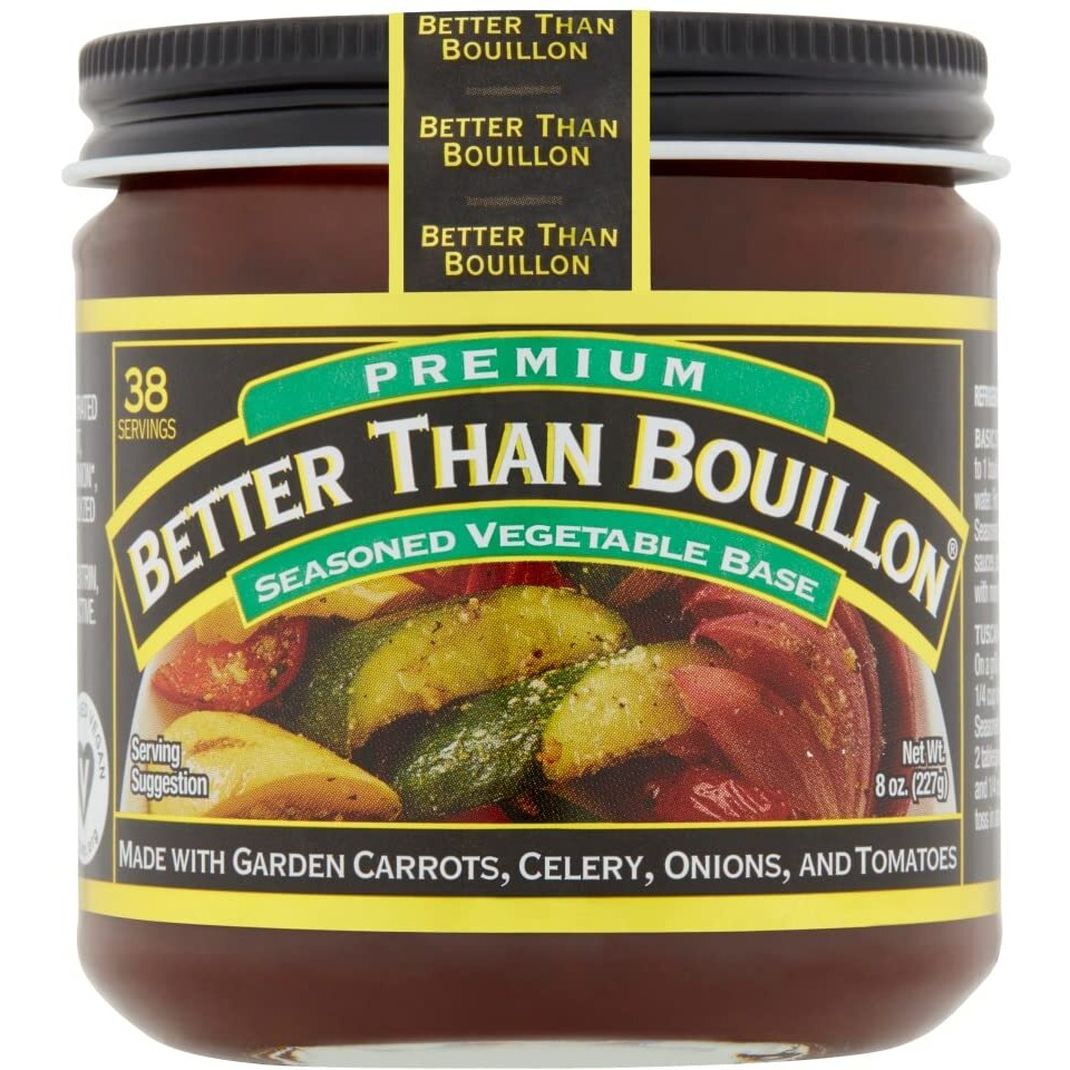 Better Than Bouillon Premium Seasoned Vegetable Base, Blendable Base For Added Flavor, 38 Servings Per Jar 8 Ounce (Pack Of 6)