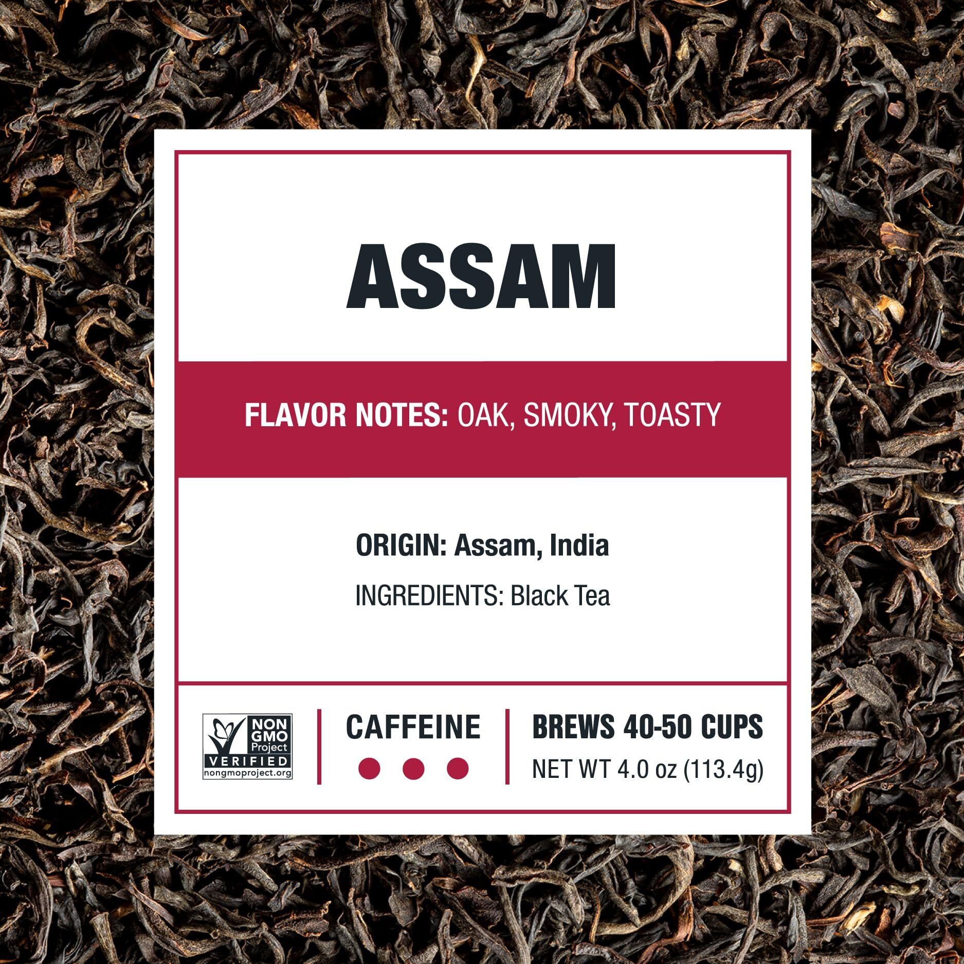 Tiesta Tea - Assam Black Tea | Single Origin Premium Black Loose Leaf Tea | High Caffeinated Tea | Make Hot Or Iced Tea & Brews Up To 50 Cups | 100% Pure Unblended Tea From India - 4Oz Refillable Tin
