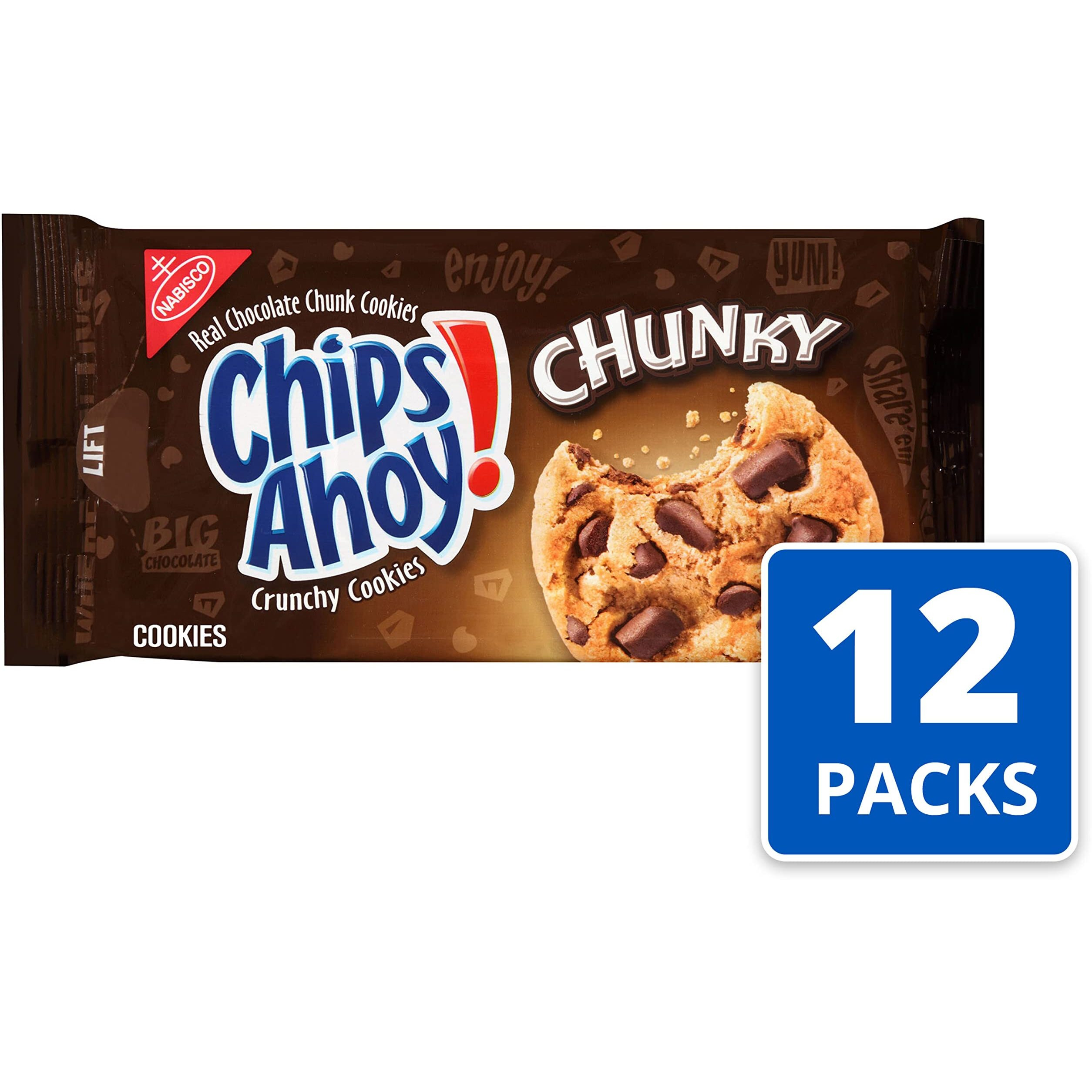 Chips Ahoy Chunky Chocolate Chip Cookies, 12 - 11.75 Oz Packs