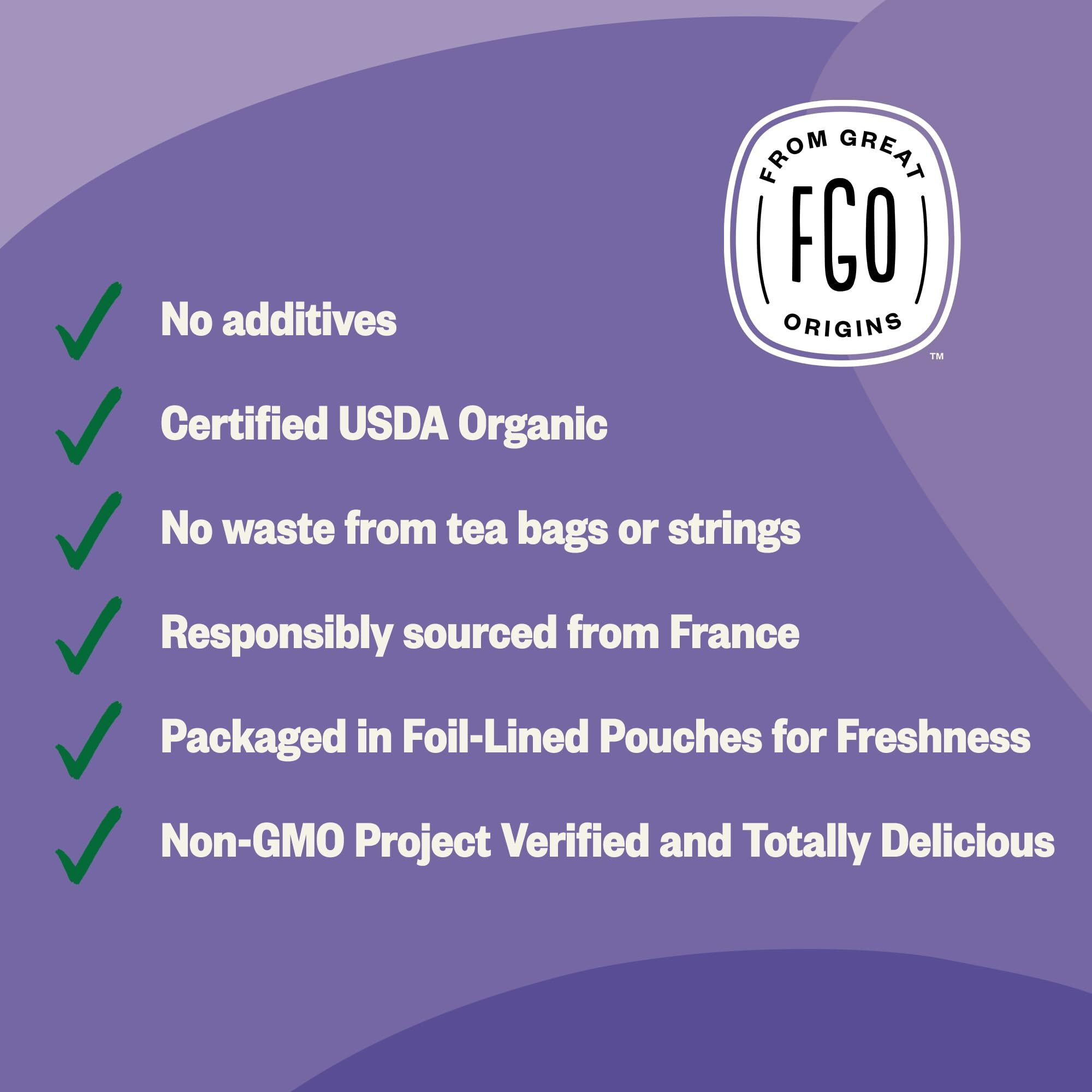 Fgo Organic Dried Lavender Flowers, From France, 16Oz, Packaging May Vary (Pack Of 2)