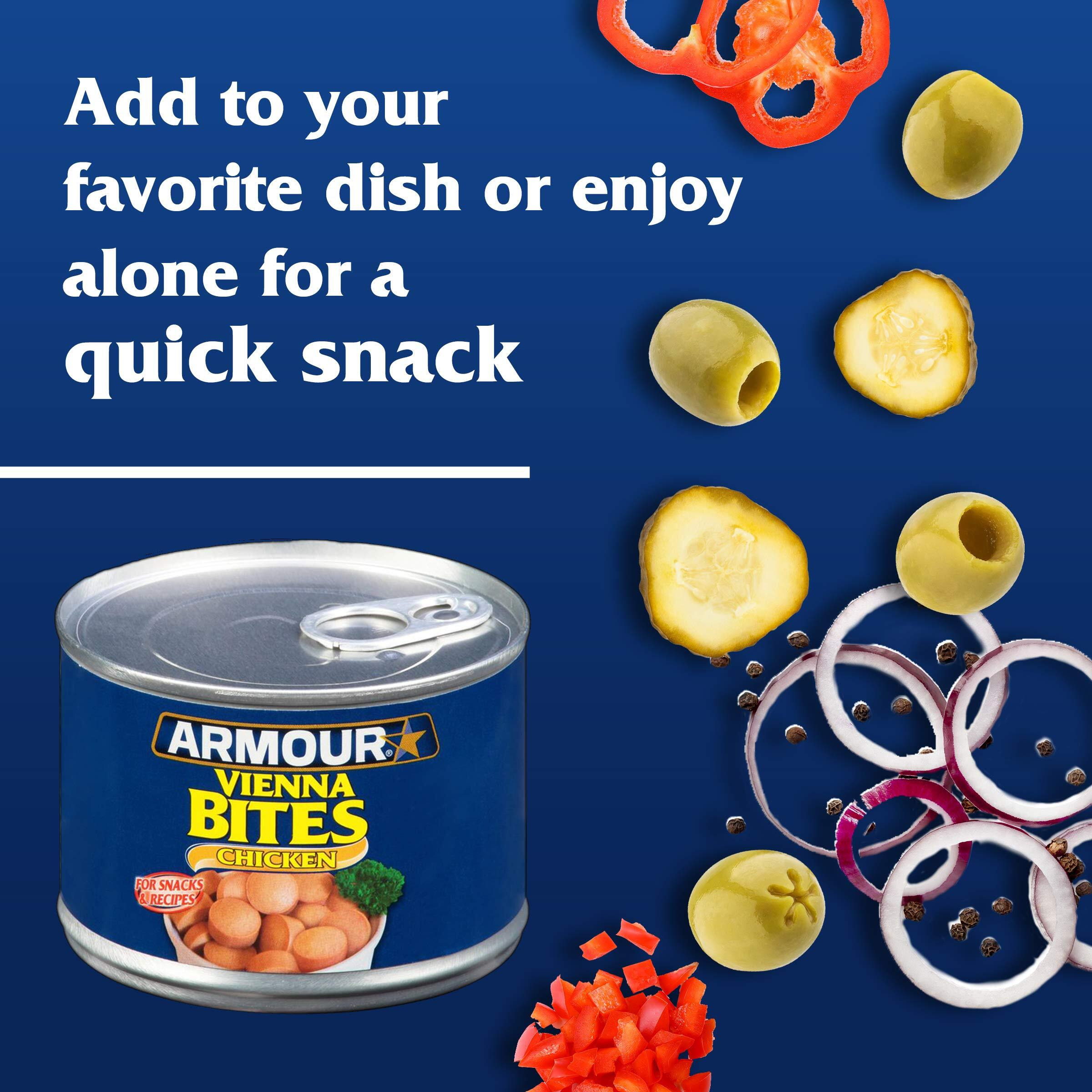 Armour Star Chicken Vienna Sausage Bites, Canned Sausage, 10 Oz (Pack Of 12)