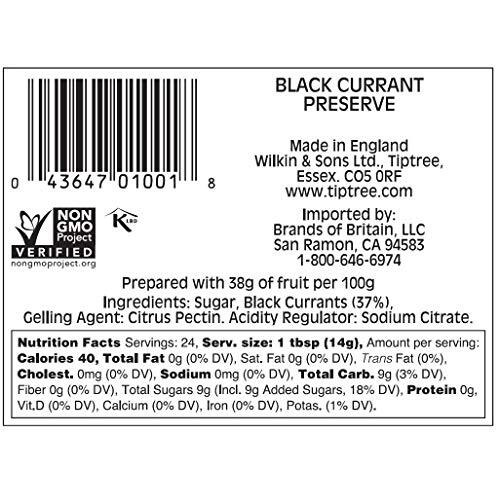 Tiptree Black Currant Preserve, 12 Ounce Jars (Pack Of 6)