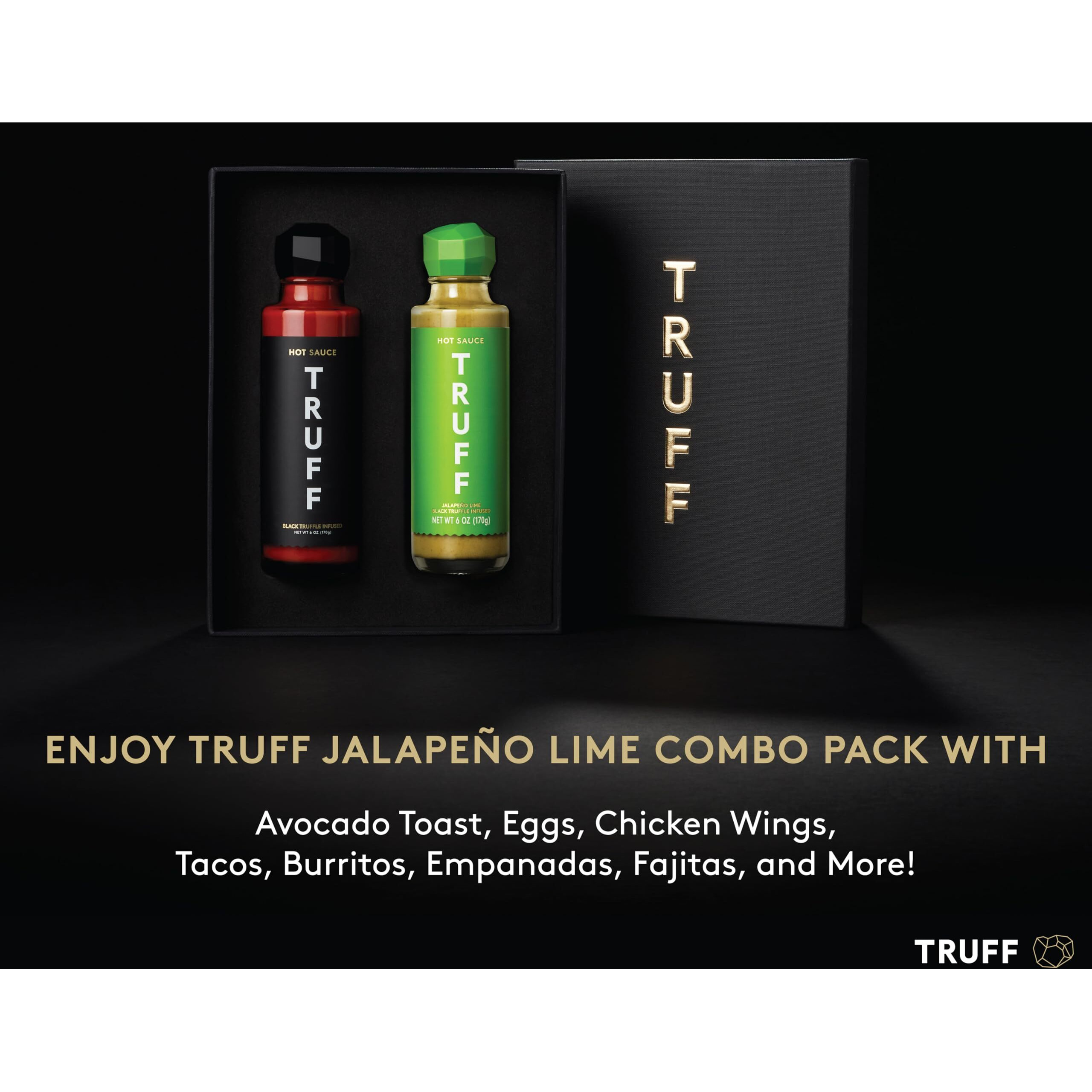 Truff Jalapeo Lime Hot Sauce Combo Pack - Gourmet Hot Sauce Set Of The Original (6 Oz) And The Jalapeo Lime (6 Oz), Unique Flavor Experiences With Truffle, 2-Bottle Bundle