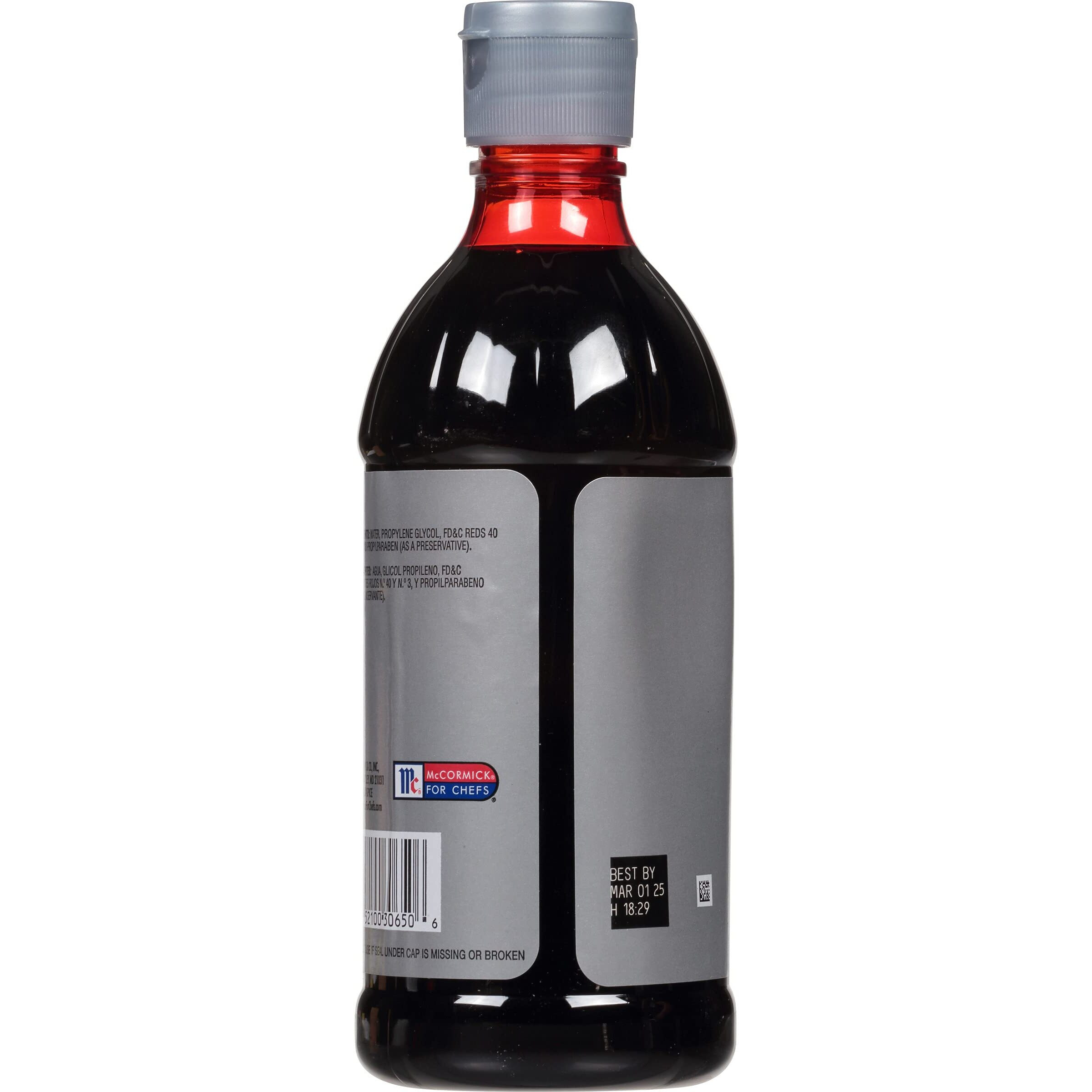 Mccormick Culinary Red Food Coloring, 16 Fl Oz (Pack Of 6) - Six 16 Fluid Ounce Bottles Of Red Food Coloring Liquid For Adding Rich Color To Cakes, Cookies, Icings, And More