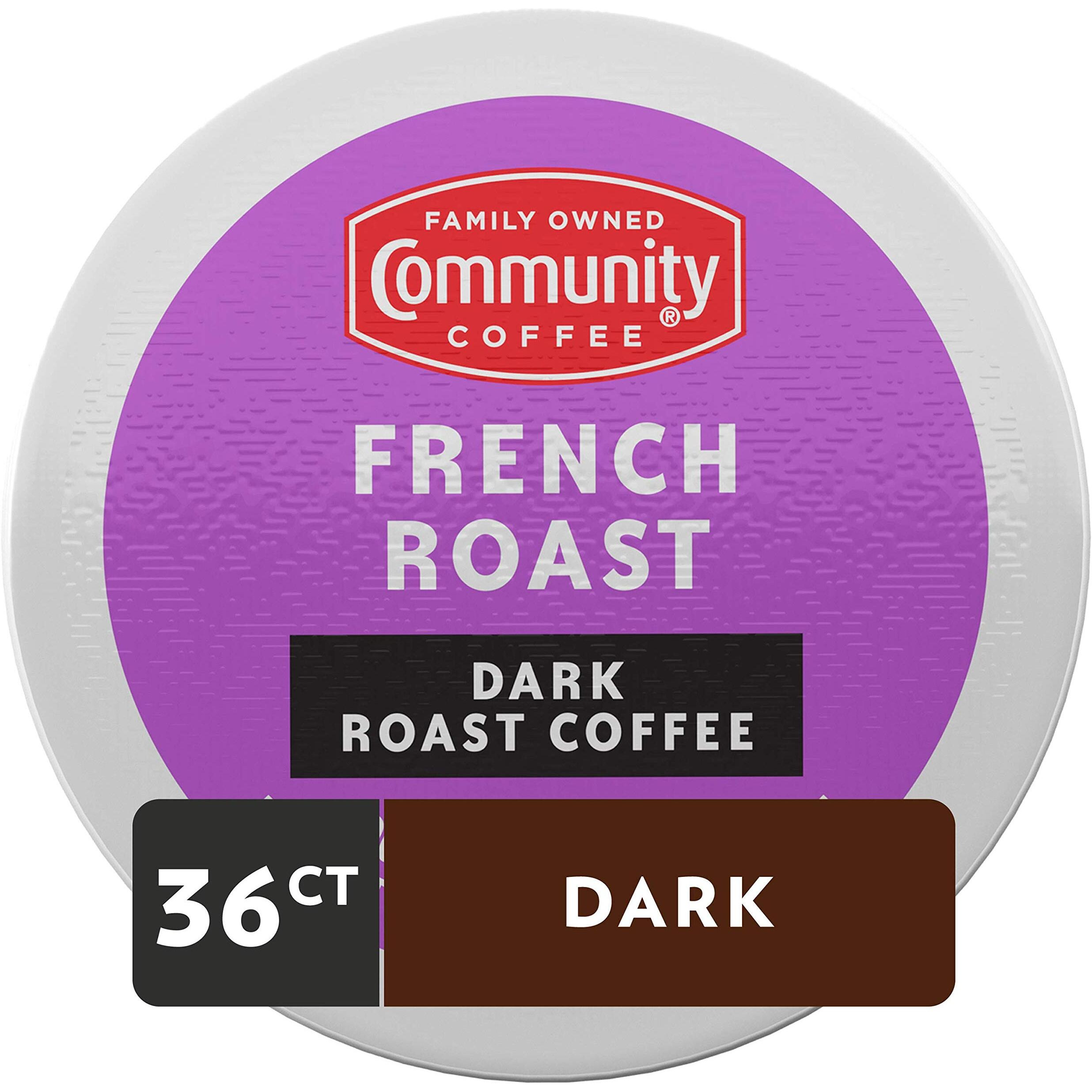 Community Coffee French Roast 36 Count Coffee Pods, Extra Dark Roast, Compatible With Keurig 2.0 K-Cup Brewers, 12 Count (Pack Of 3)