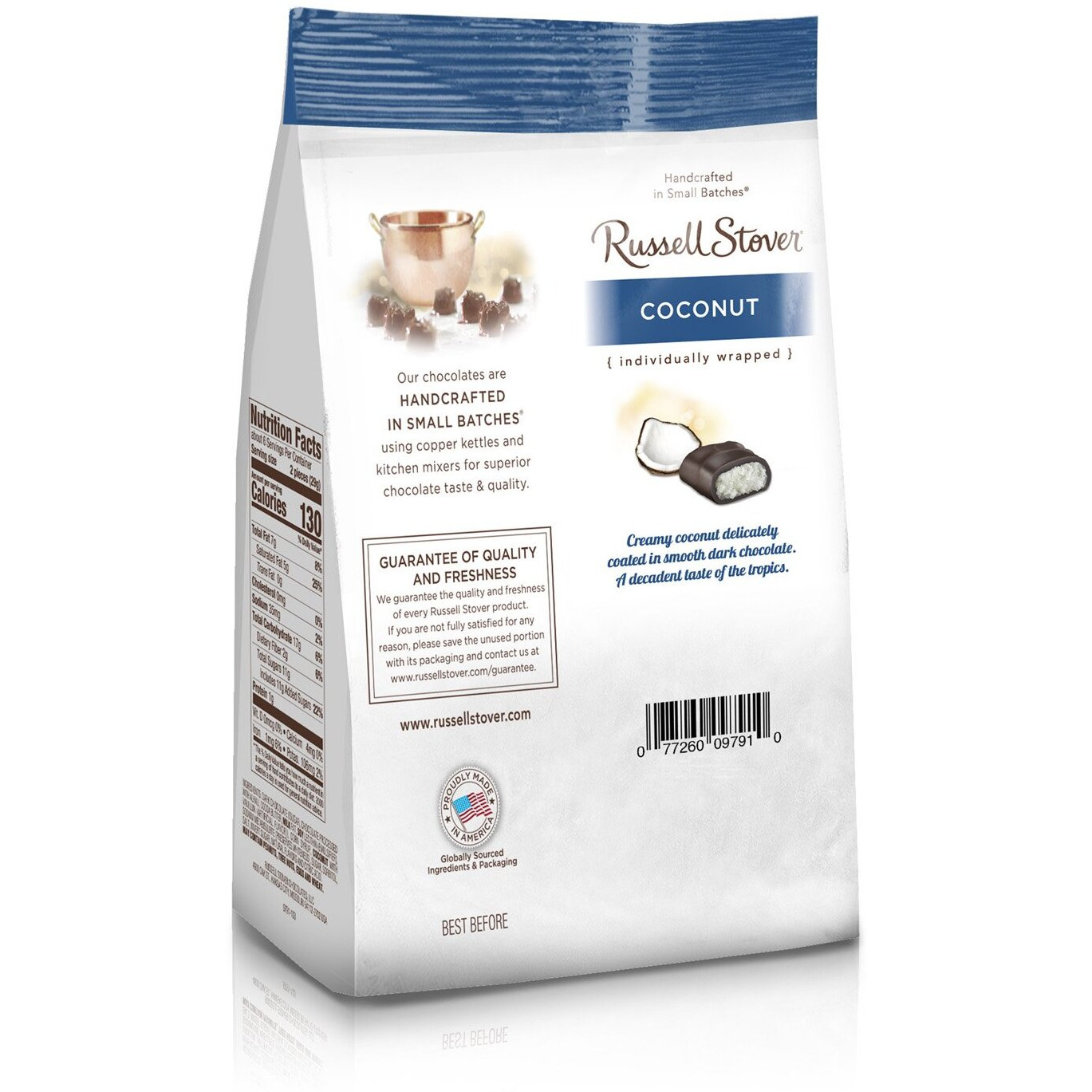 Russell Stover Dark Chocolate Coconut Mini Gusset Bag 6 Ounce Russell Stover Chocolate Coconut Chocolate Candy Bag Sweet Coconut Covered In Rich Chocolate Candy, Individually Wrapped