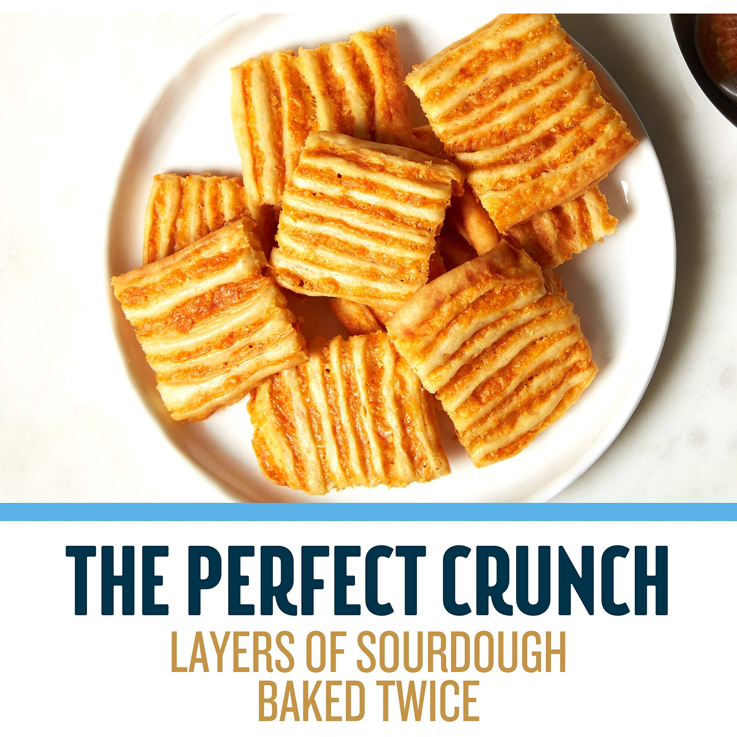 John Wm. Macy's Cheesecrisps | Asiago & Cheddar | Twice Baked Sourdough Crackers Made With 100% Real Aged Cheese, Non Gmo, Nothing Artificial | 4.5 Oz. (6 Pack)