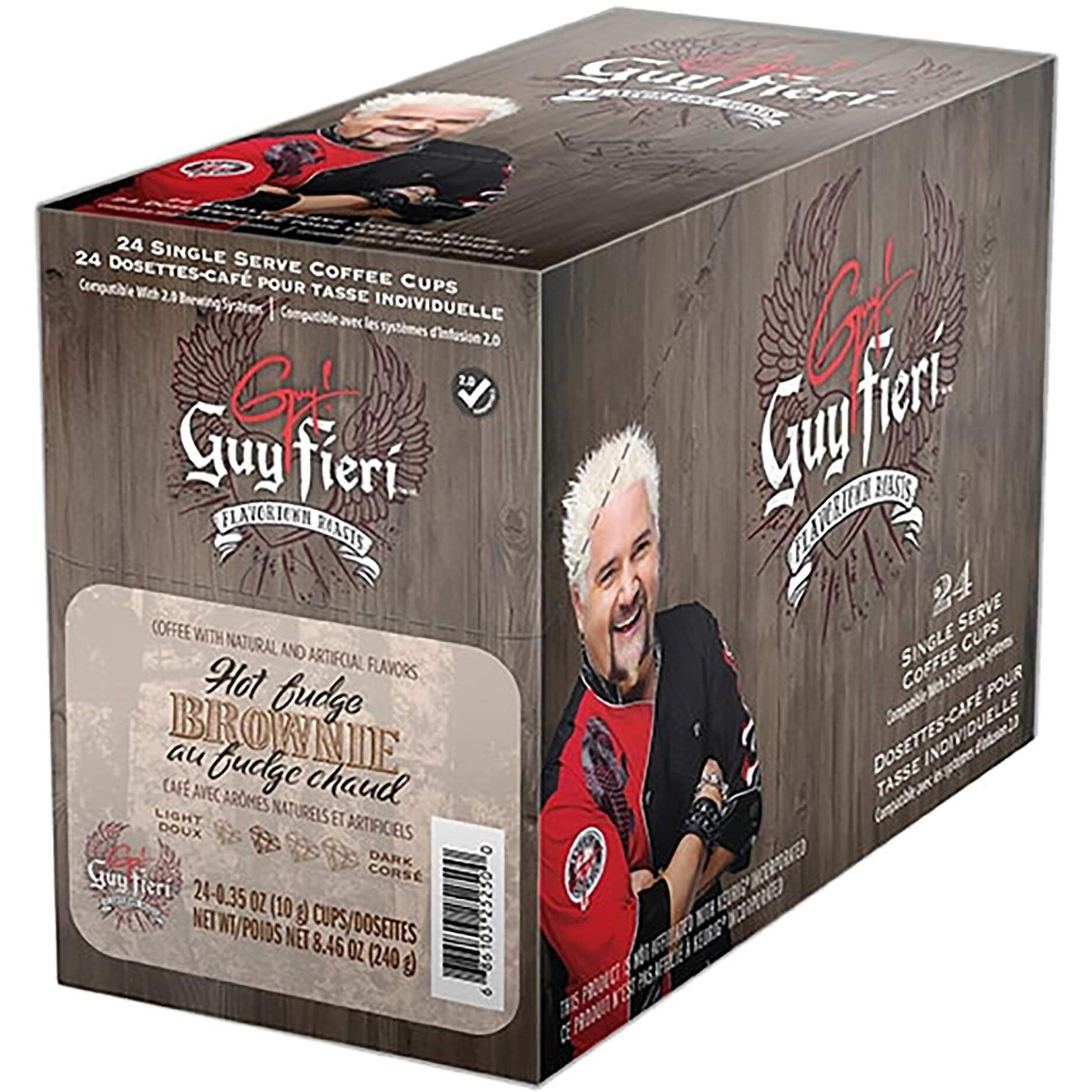 Guy Fieri Flavortown Roasts, Hot Fudge Brownie, Medium Roast Flavored Coffee Pods, Hot Chocolate Coffee K Cups For Keurig K Cups Machines, 24 Count