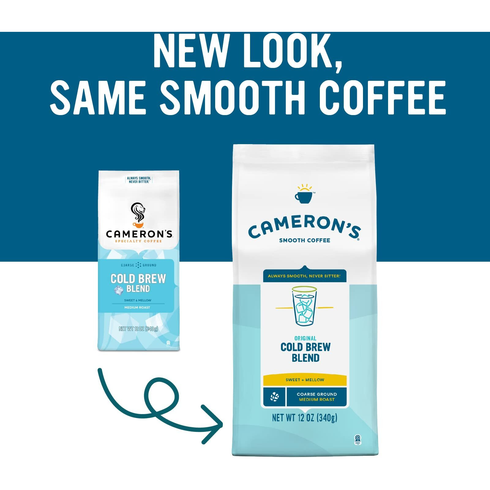 Cameron's Coffee Original Cold Brew Blend Coarse-Ground Coffee, Medium Roast, 100% Arabica, 12-Ounce Bag, (Pack Of 1)