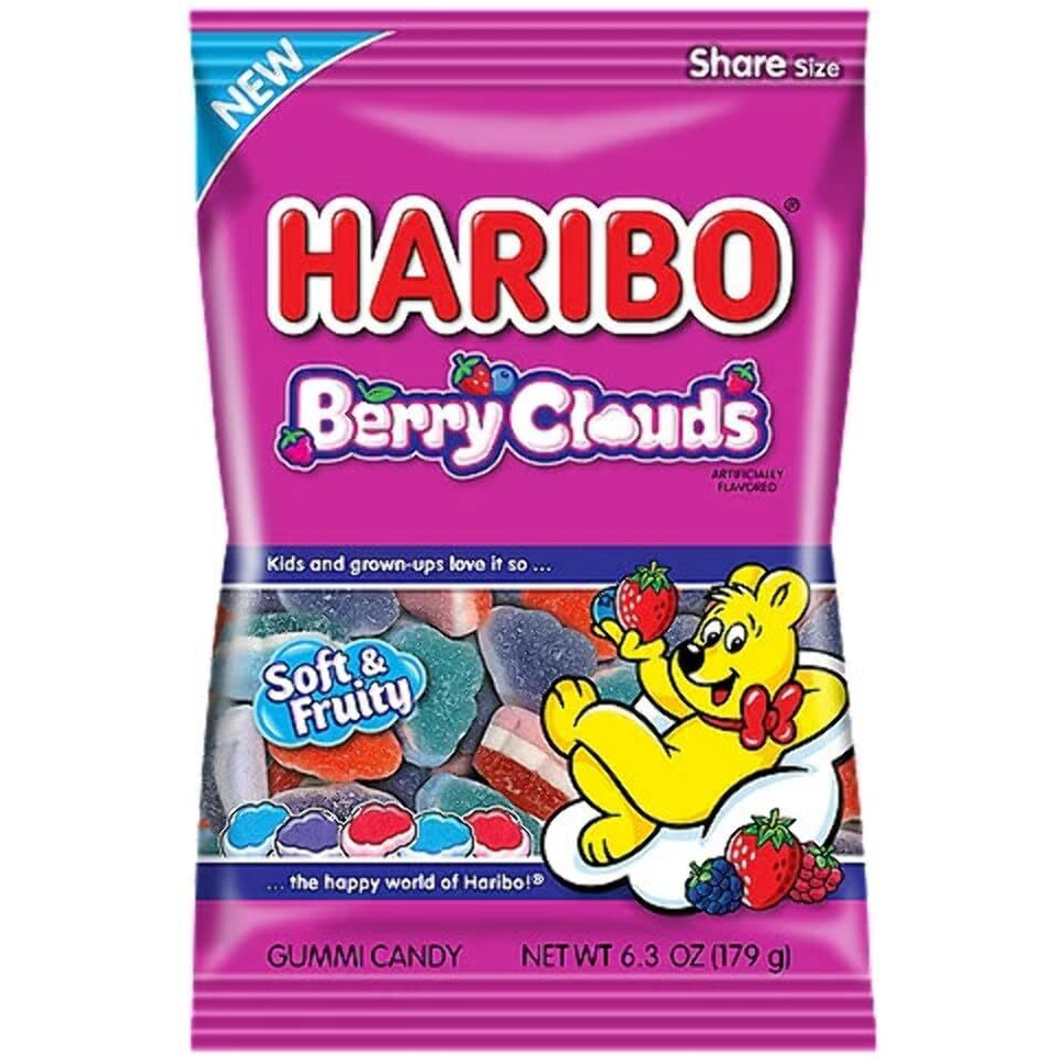 Haribo New Berry Cloud Gummi Candy, 4.1 Ounce (Pack Of 12)