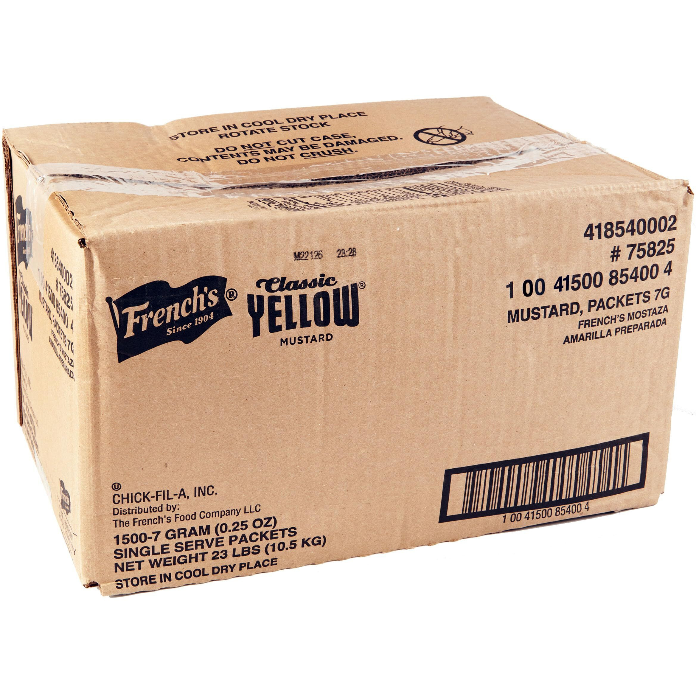French's Classic Yellow Mustard Packets, 1500 Count - One 1500 Count Individual Yellow Mustard Packets, Perfect Single-Serve Size For Delivery And Takeout Orders