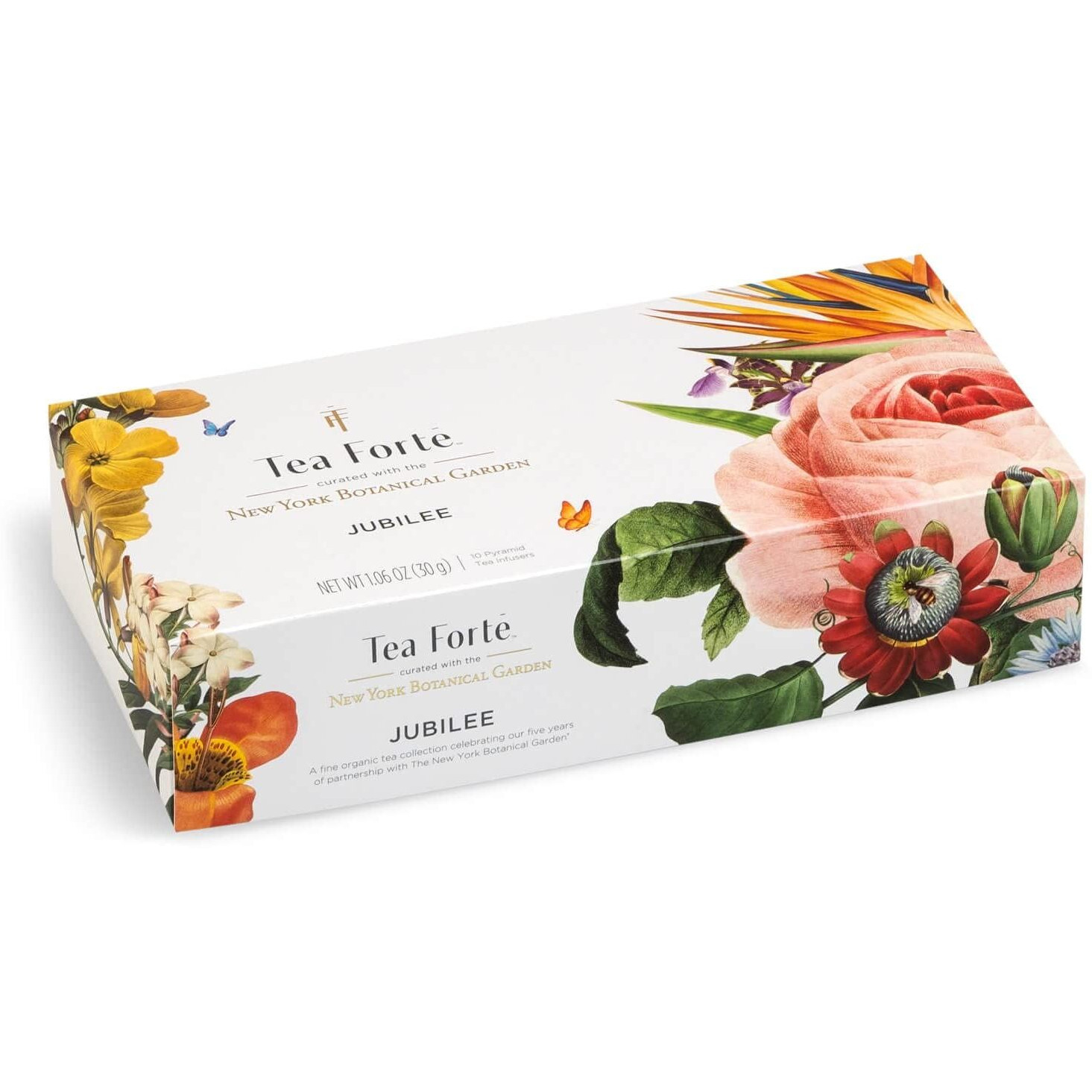 Tea Forte, Jubilee Petite Presentation Sampler Gift Box, Pyramid Infusers With Organic Loose Leaf, Green, Black, White, Herbal Assorted Tea, 1 Count (Pack Of 1)