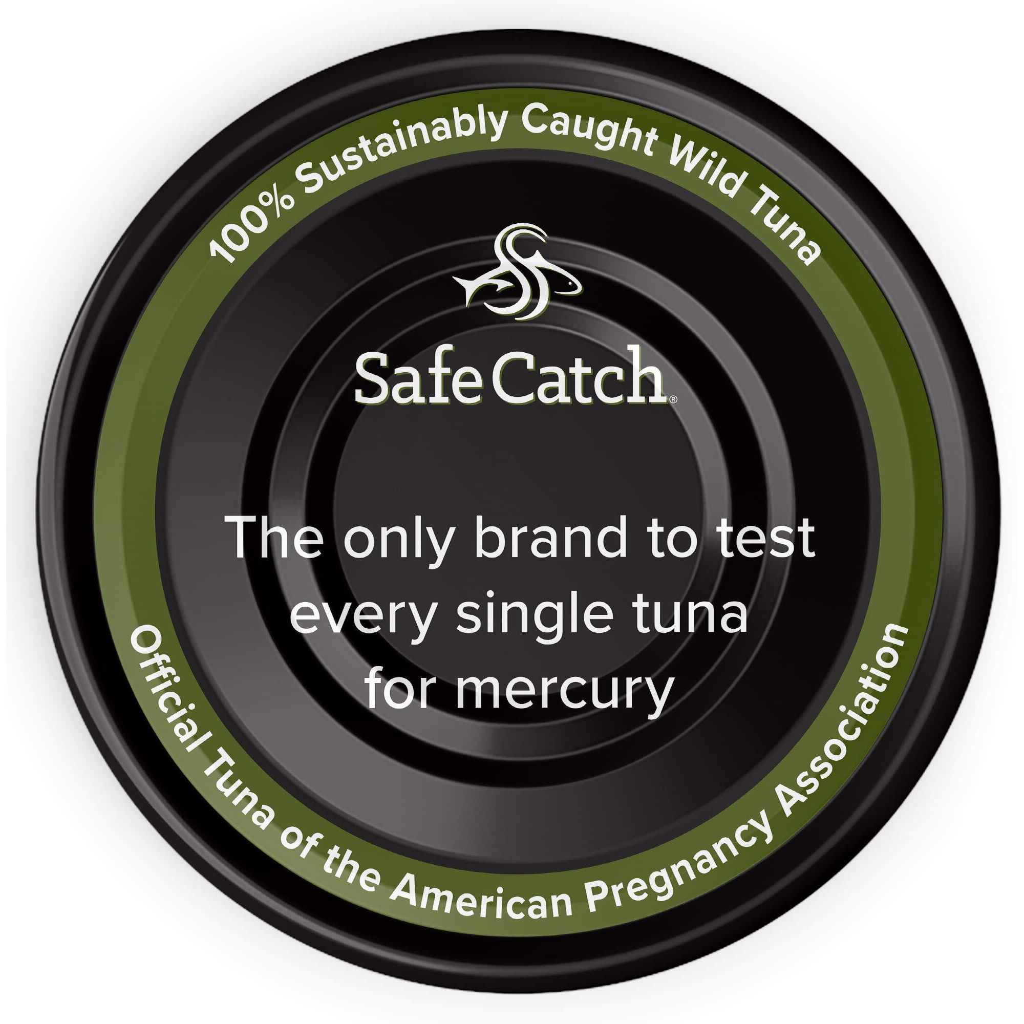 Safe Catch Wild Ahi Yellowfin Tuna Fish Canned, Wild Caught, Lowest Mercury, Lean Protein, Omega 3, Gluten-Free, Kosher, In Avocado Oil, Pack Of 6