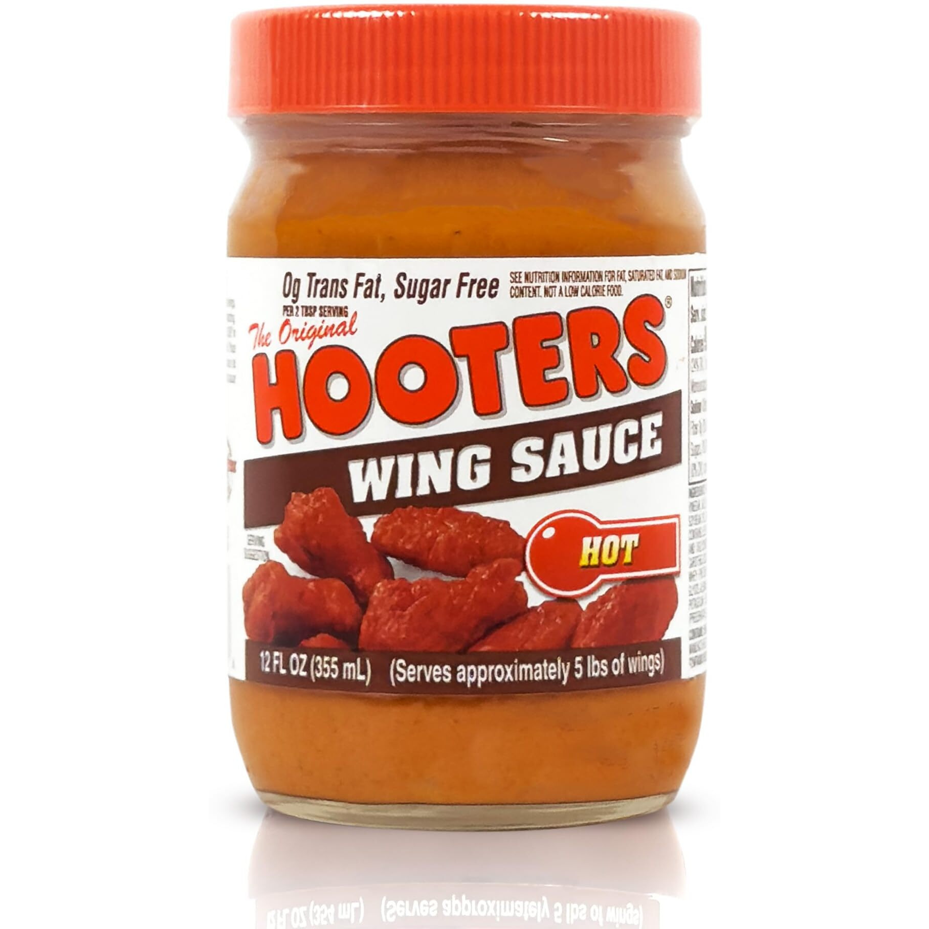 The Original Hooters Hot Wing Sauce - Spicy & Robust Flavor - Ideal For For Grilling, Chicken Wings, Ribs, Chops, Shrimp, Seafood & Dips - 12 Fl Oz