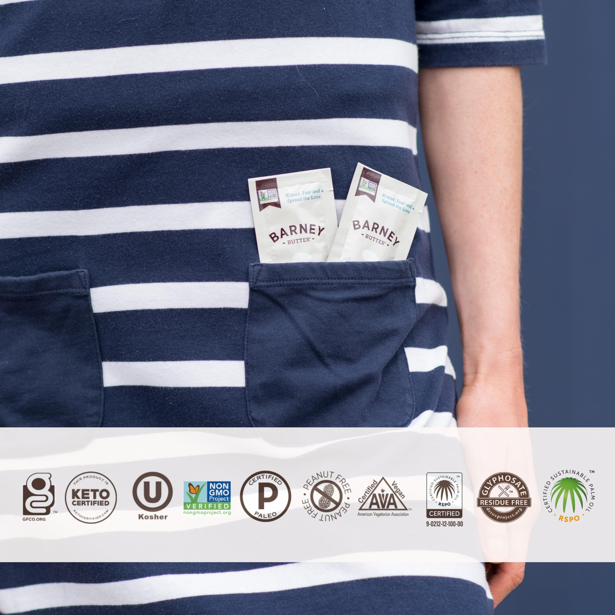 Barney Butter Bare Smooth Almond Butter, No Added Sugar Or Salt, 0.6 Ounces (Pack Of 12)