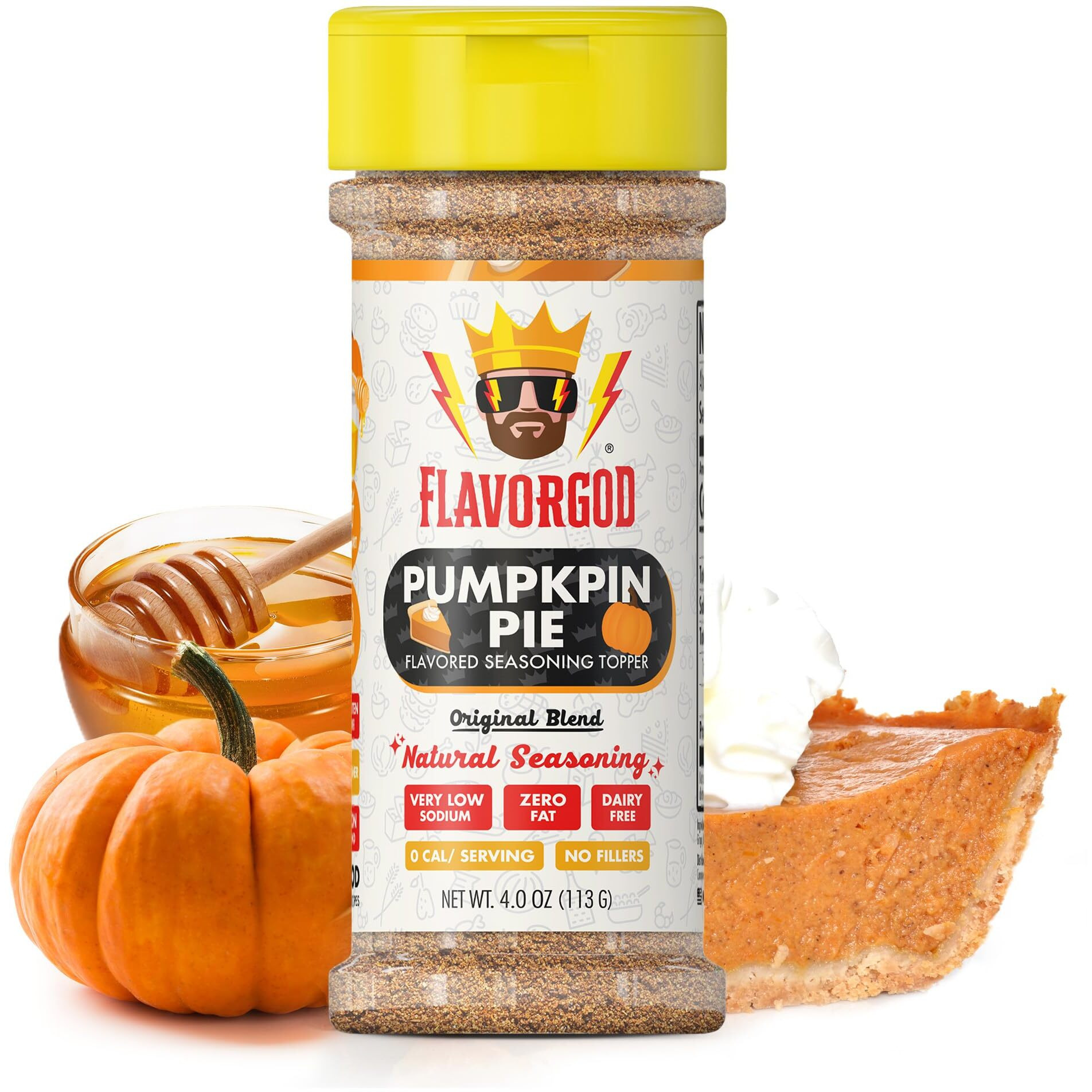 The Original Pumpkin Pie Spice Topper Seasoning Mix By Flavor God - Premium All Natural & Healthy Spice Blend For Donuts & Smoothies - Kosher, Low Sodium, Dairy-Free, Vegan & Keto Friendly - Great Flavor Spices And Seasoning Gift
