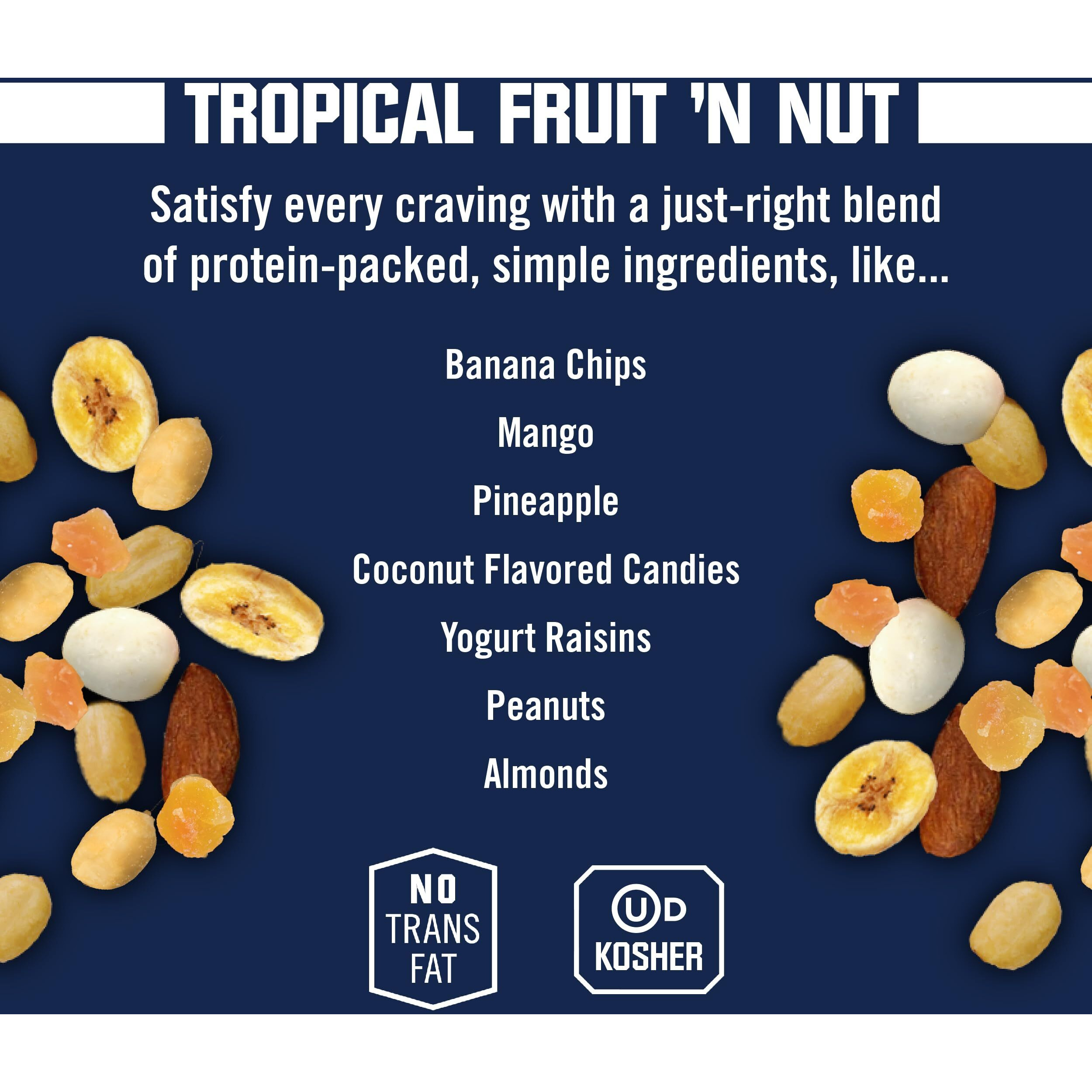 Kars Nuts Tropical Fruit N Nut Trail Mix, 2.5 Oz Individual Snack Packs - Bulk Pack Of 42, Gluten-Free Snacks