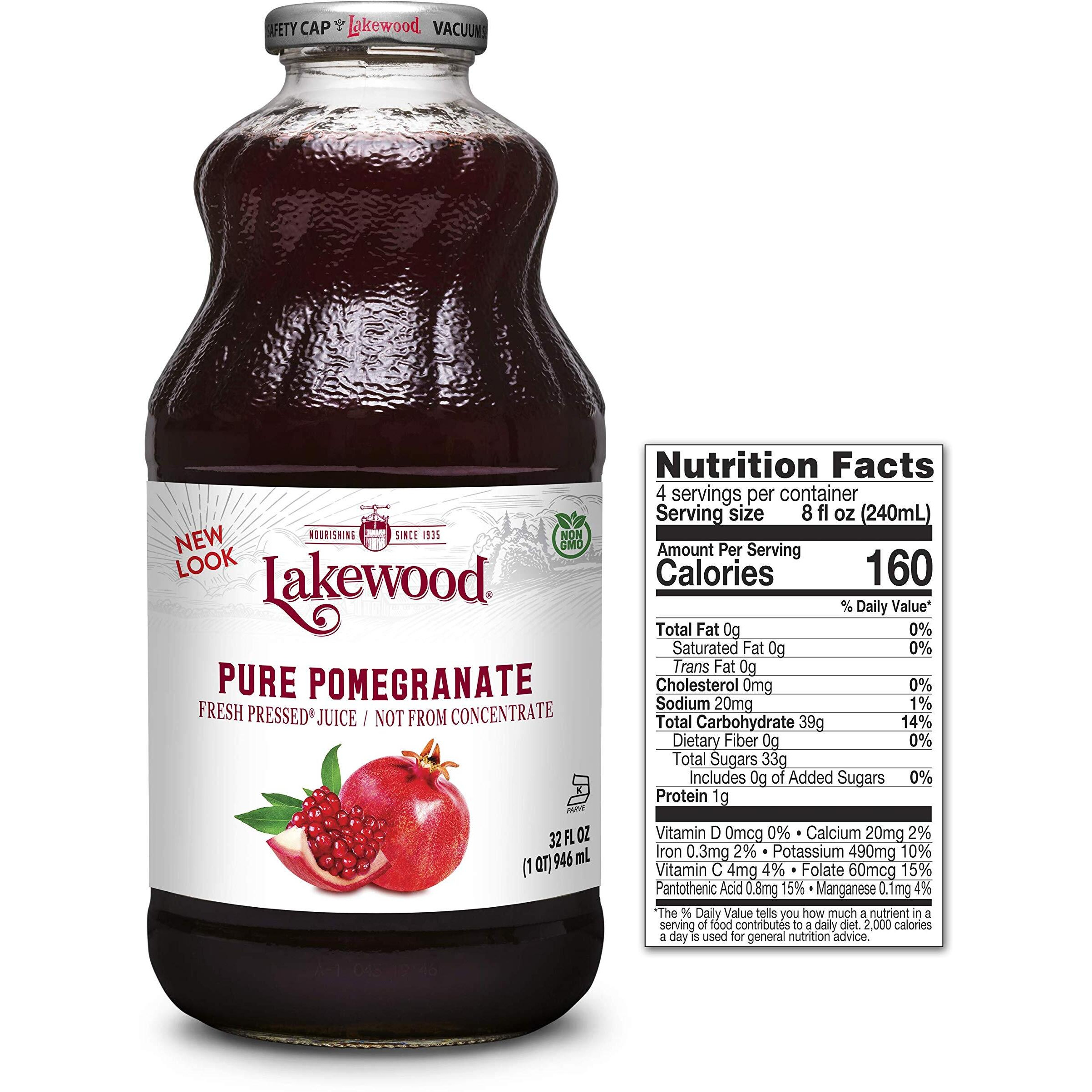 Lakewood Pure Pomegranate Juice, 32 Fl Oz (Pack Of 6)