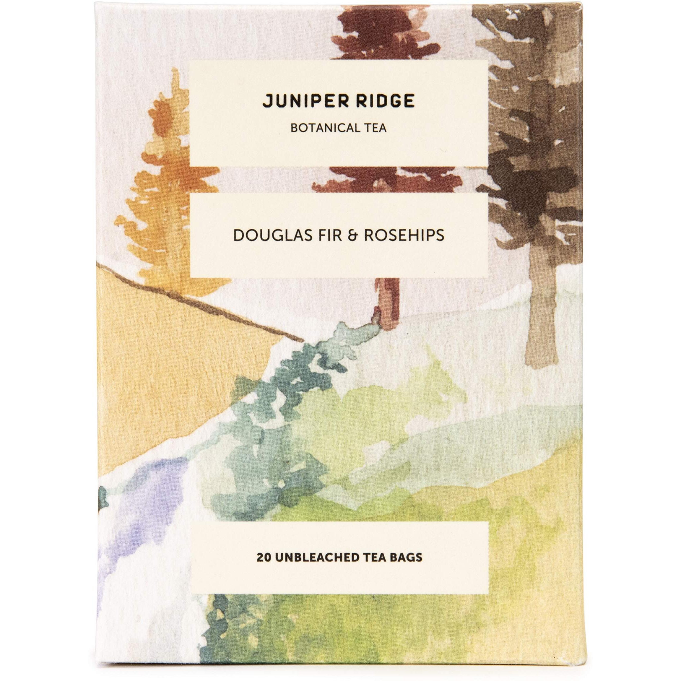 Juniper Ridge Douglas Fir & Rose Hip Botanical Tea - Tart & Tangy, Citrus, & Mild Evergreen Notes - Vegan, Caffeine Free & Gluten Free - 20 Unbleached Teabags