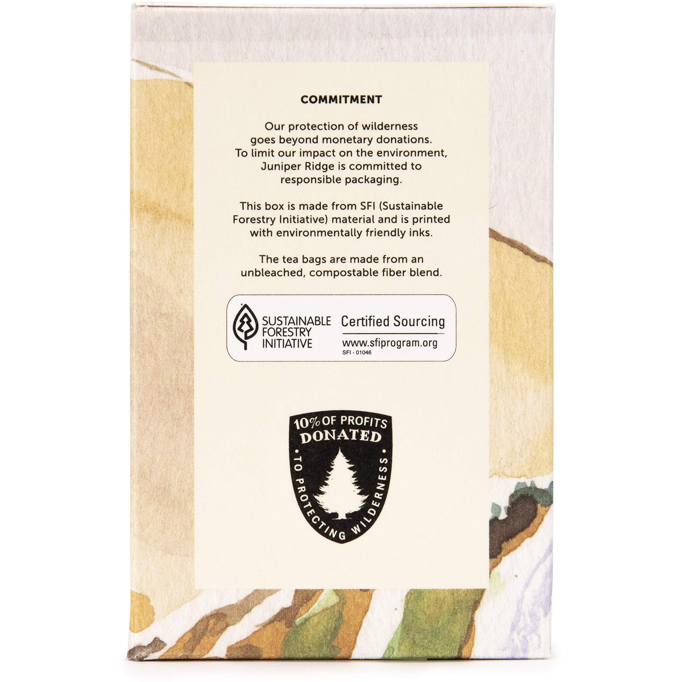Juniper Ridge Douglas Fir & Rose Hip Botanical Tea - Tart & Tangy, Citrus, & Mild Evergreen Notes - Vegan, Caffeine Free & Gluten Free - 20 Unbleached Teabags