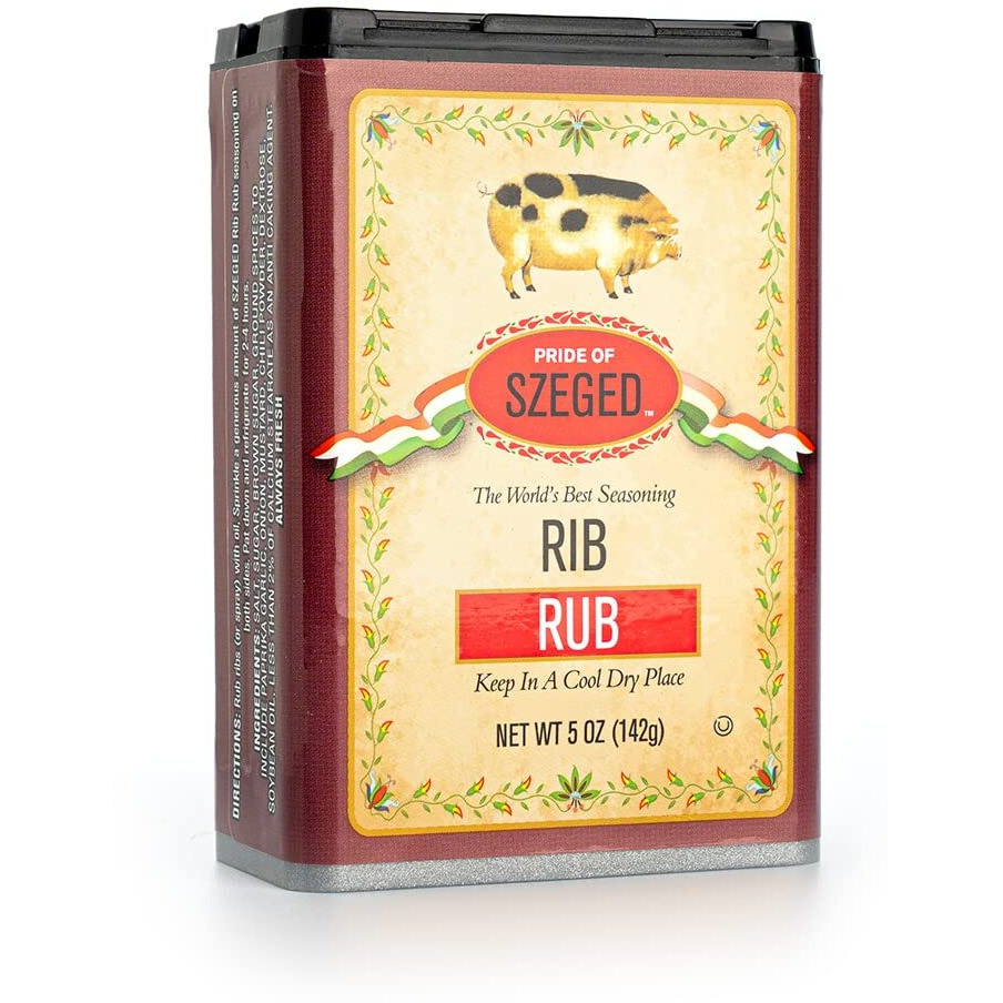 Pride Of Szeged Rib Rub, Bbq, Pork And Beef Seasoning Spice Mix, 5Oz. Tin, 1-Count