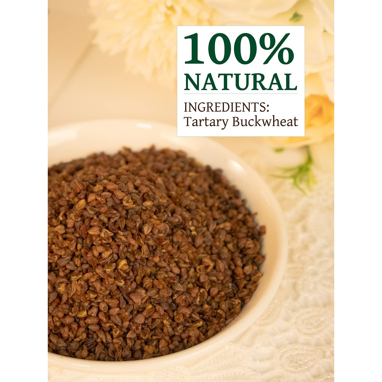 Teelux Tartary Buckwheat Tea, Roasted Buckwheat Loose Leaf Tea, High Mountain Buckwheat Groats, Caffeine Free, Natural, 14Oz/400G