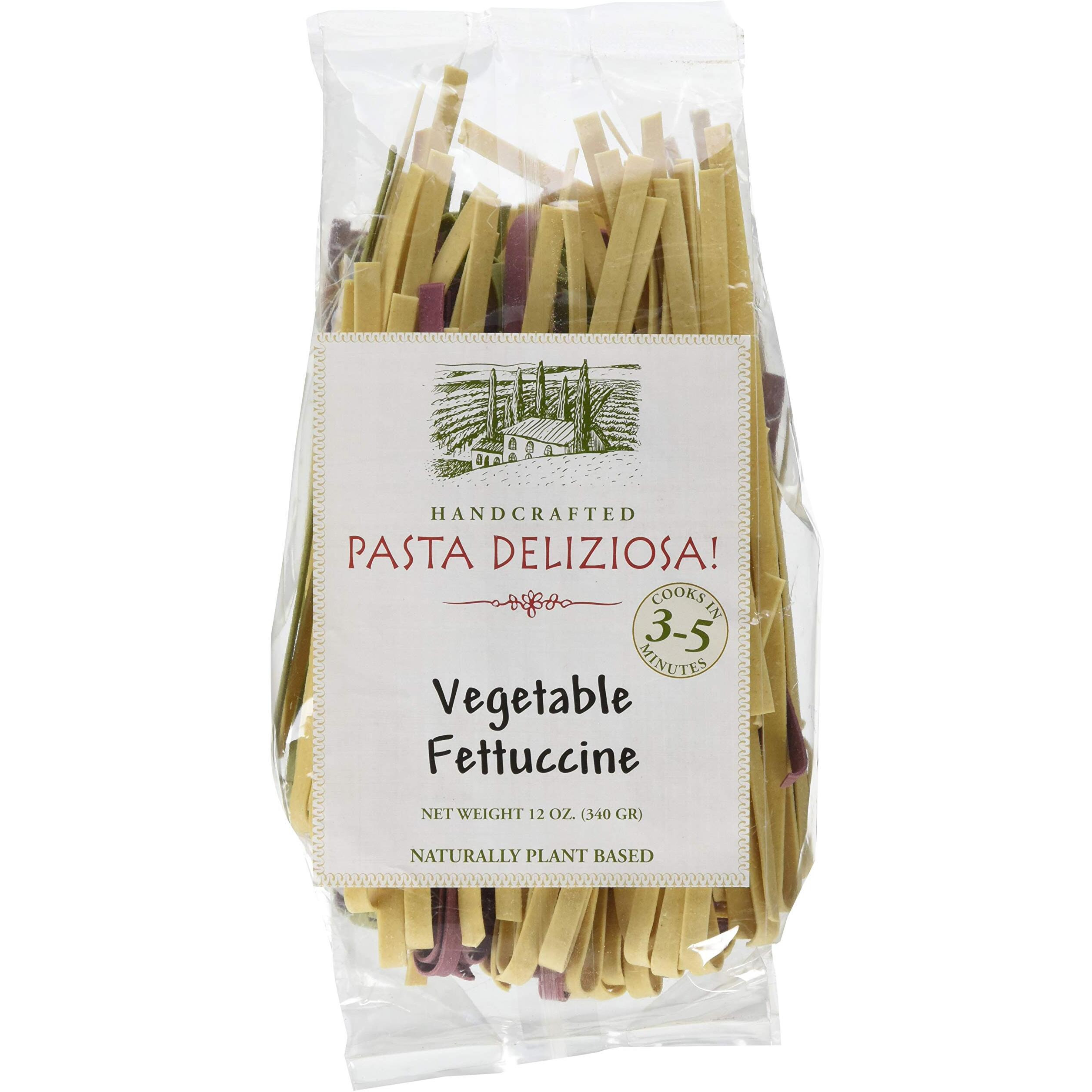 Pasta Deliziosa Handcrafted Pasta, Vegetable Fettuccine, 12 Ounce
