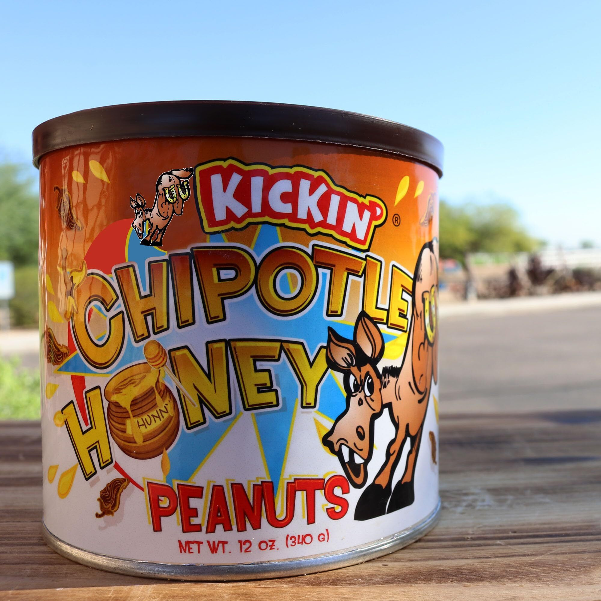 Kickin Chipotle Honey Roasted Spicy Hot Peanuts - 12 Oz. - Ultimate Spicy Gourmet Gift Peanuts
