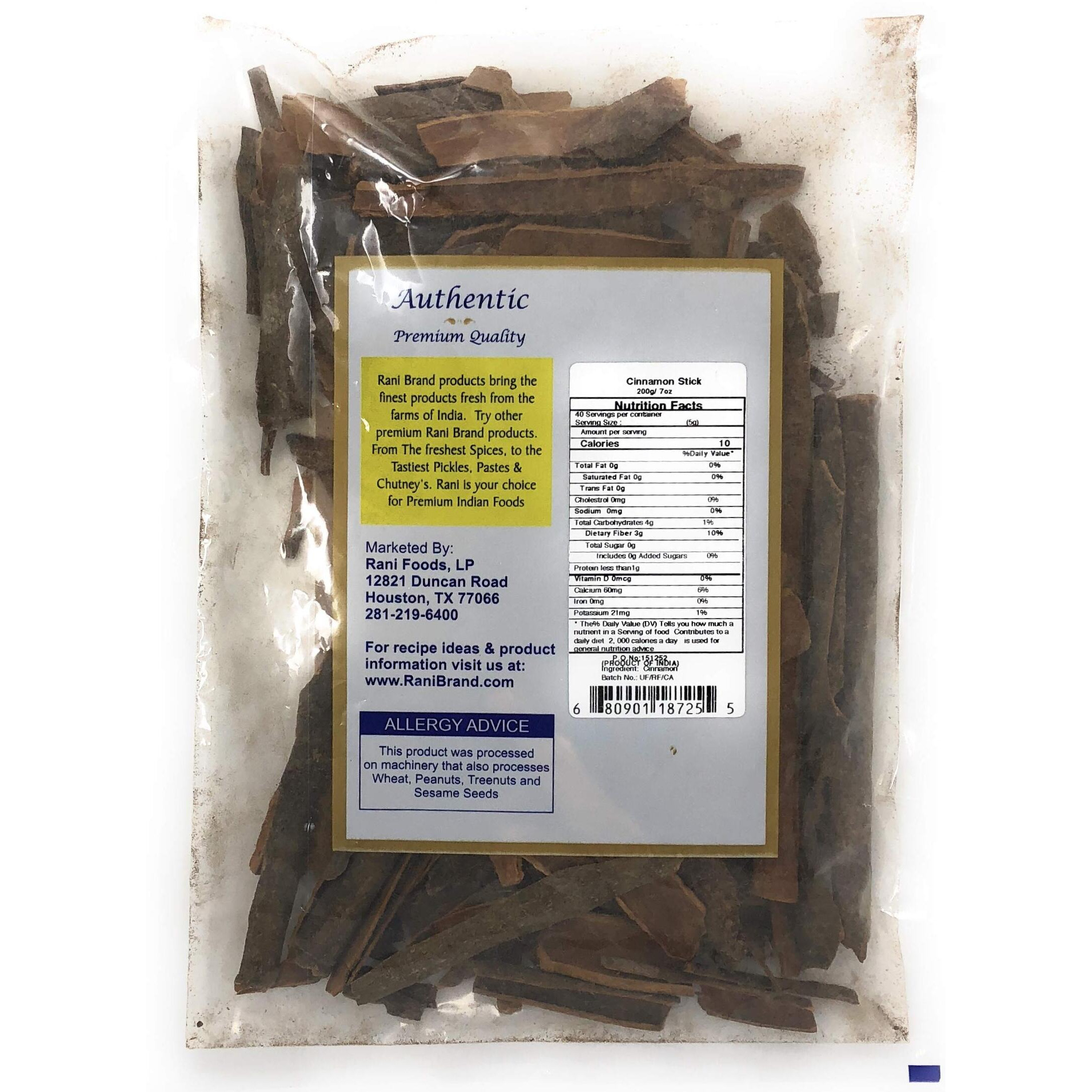 Rani Desi (Dalchini) Flat Cinnamon 7Oz (200G) ~ All Natural | Vegan | Gluten Friendly | Non-Gmo | Indian Origin