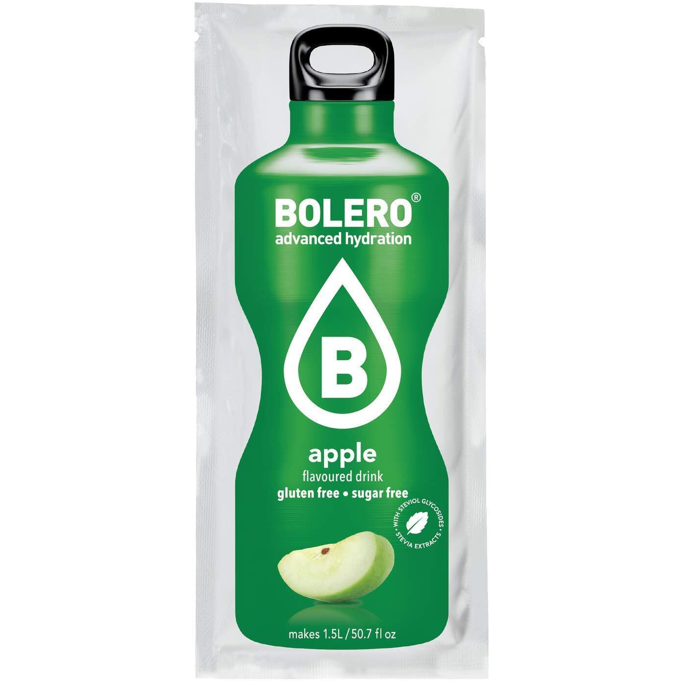 Bolero - Apple Flavored, Sugar Free And Low Calorie Powdered Drink Mix, Makes 1/2 Gallon For Strong Flavor Or 1 Gallon For Mild Flavor, 12 Large Sachets - Europe's Favorite Drink Mix