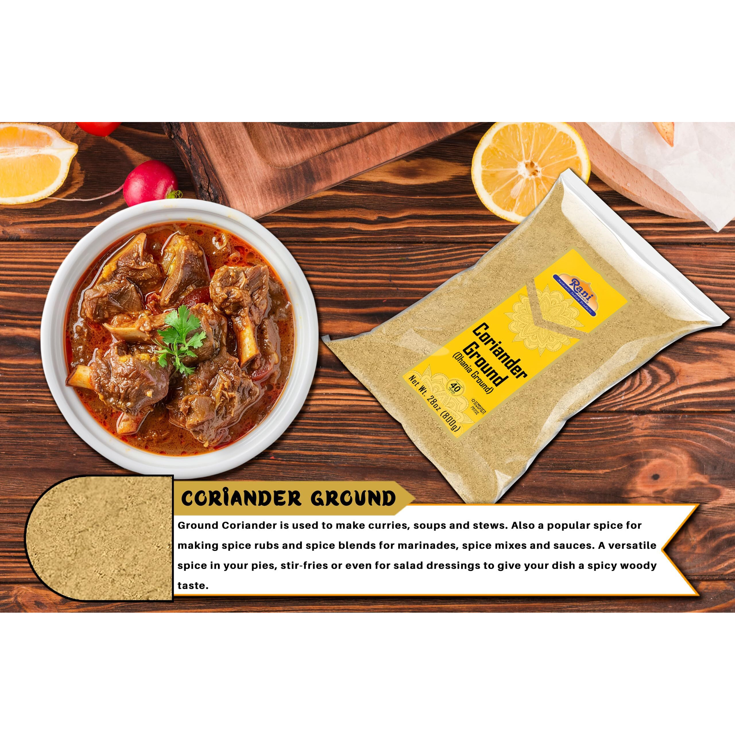 Rani Coriander Ground Powder (Indian Dhania) Spice 28Oz (800G) ~ All Natural | Salt-Free | Vegan | No Colors | Gluten Friendly | Non-Gmo | Kosher | Indian Origin