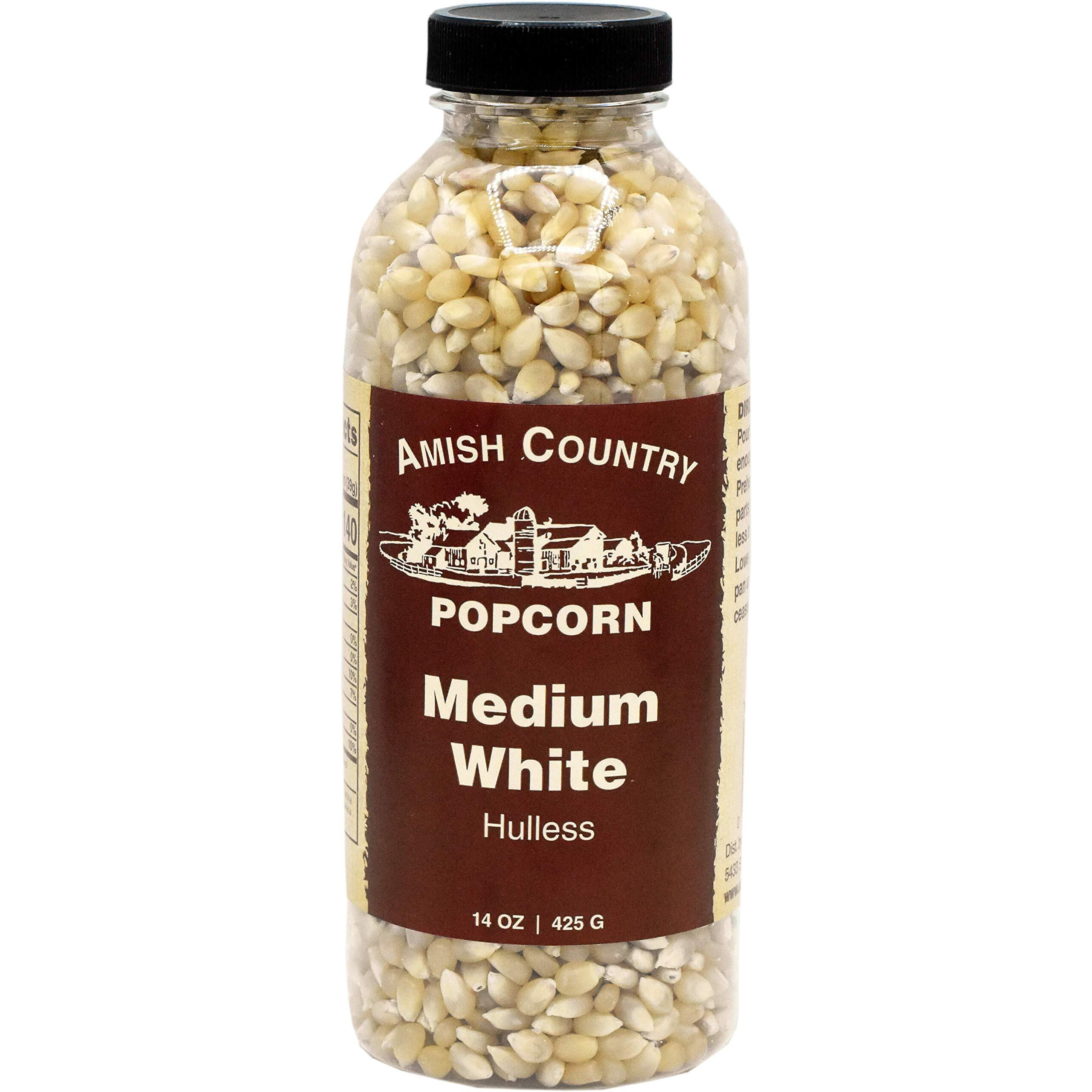 Amish Country Popcorn | 14 Oz Bottle | Medium White Popcorn Kernels | Old Fashioned, Non-Gmo And Gluten Free (14 Oz Bottle)