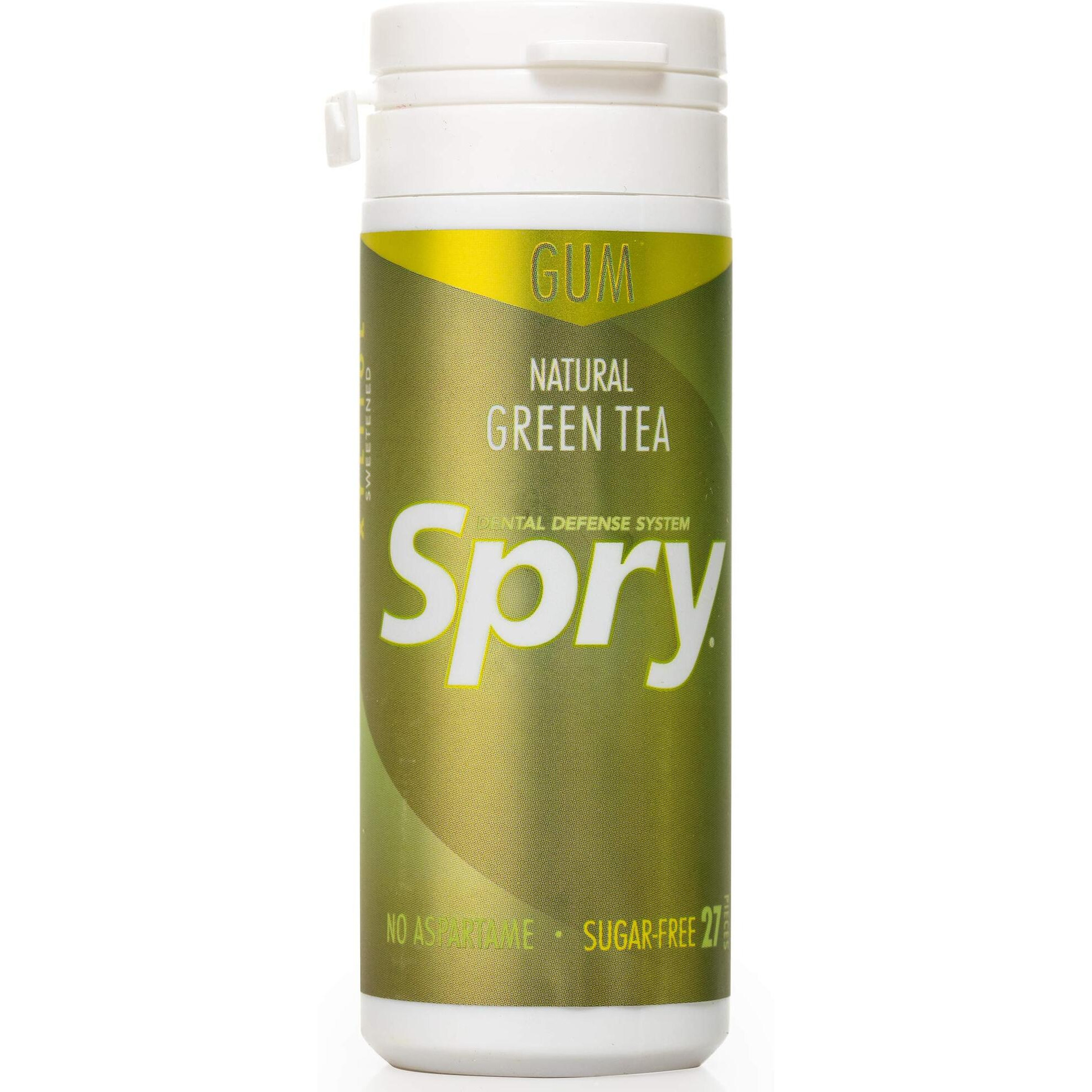 Spry Fresh Natural Xylitol Chewing Gum Dental Defense System Aspartame-Free Sugar Free Gum (Green Tea, 27 Count - Pack Of 1)