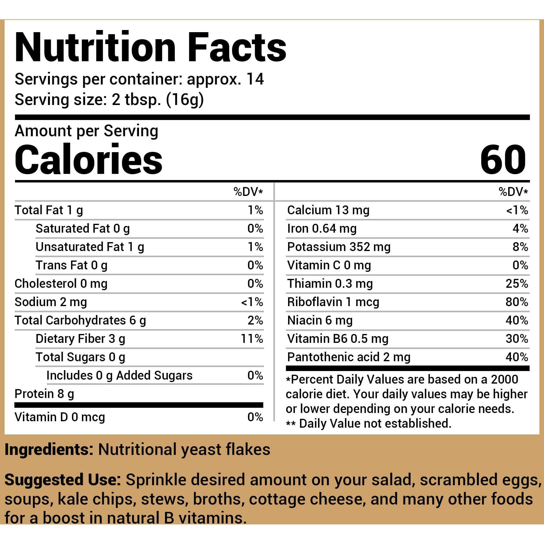 Dr. Berg Premium Nutritional Yeast Flakes - Delicious Non-Fortified Nutritional Yeast With Naturally Occurring B Vitamins - 8Oz
