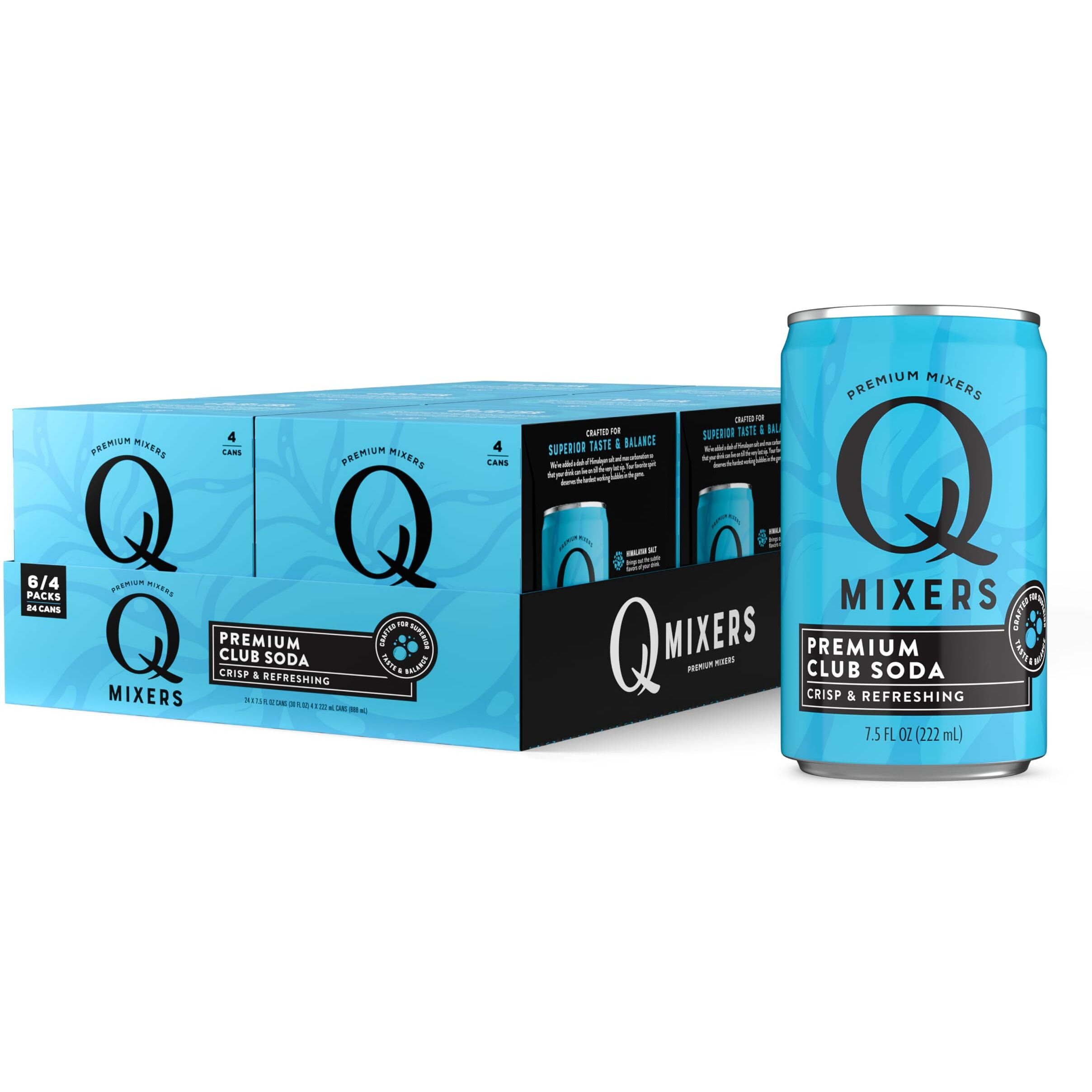 Q Mixers Club Soda, Premium Cocktail Mixer Made With Real Ingredients, 7.5 Fl Oz (Pack Of 24)