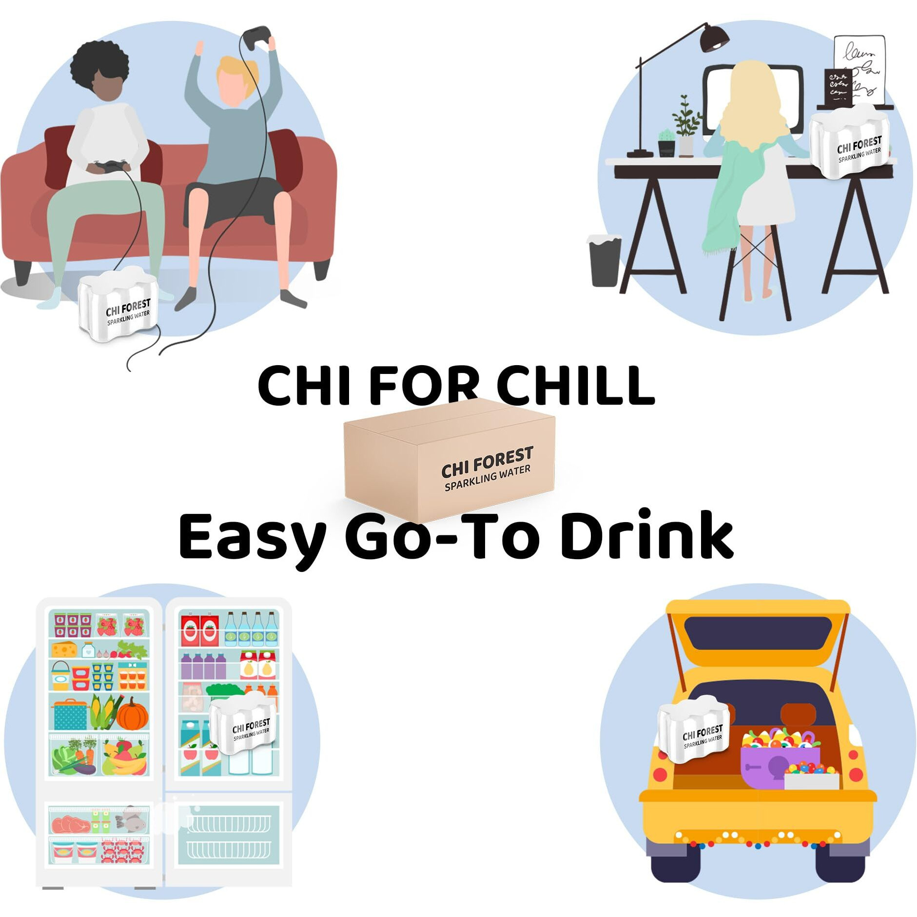 Chi Forest White Peach Sparkling Water (11.15 Oz* 24)