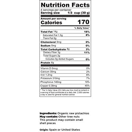 Elan Organic Raw Pistachios, Unsalted Kernels, No Shell,Pistachio Nuts, Non-Gmo, Vegan, Gluten-Free, Kosher, Healthy Snacks, 8 Pack Of 4.8 Oz