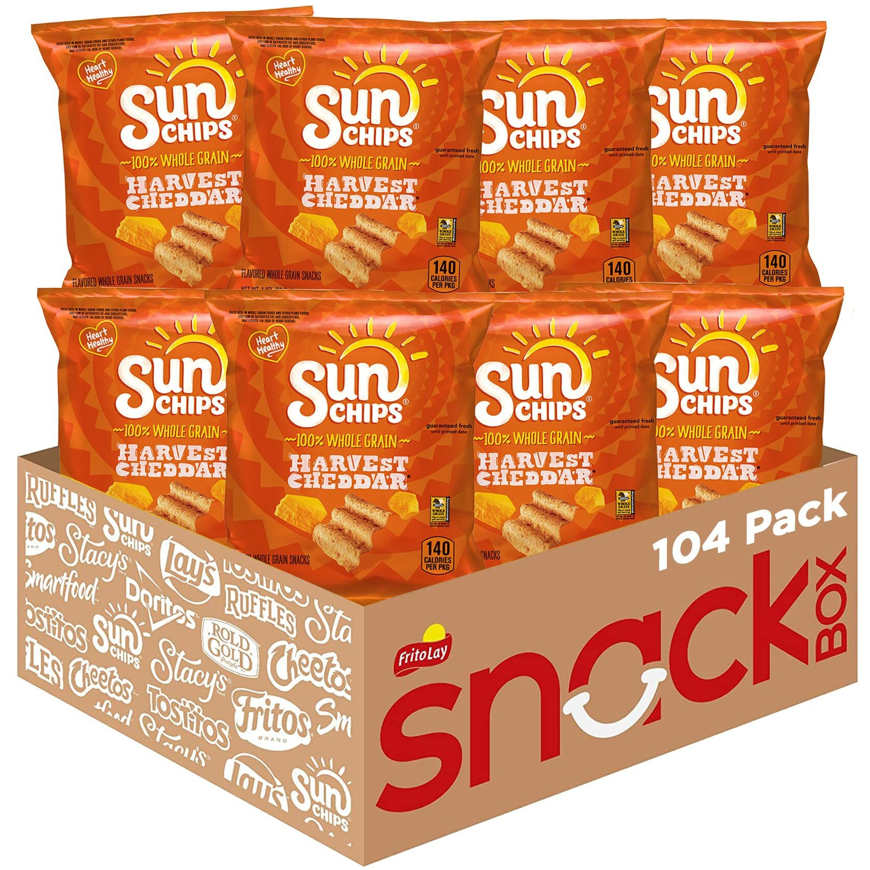 Sunchips Multigrain Snacks, Harvest Cheddar, 1 Ounce (Pack Of 104)