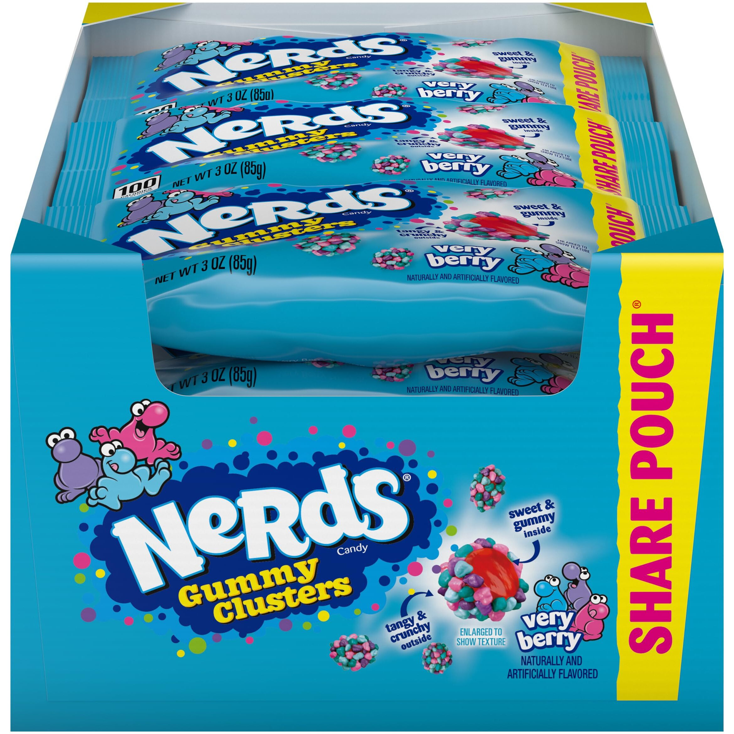 Nerds Gummy Clusters Candy, Very Berry, 3 Ounce (Pack Of 12)