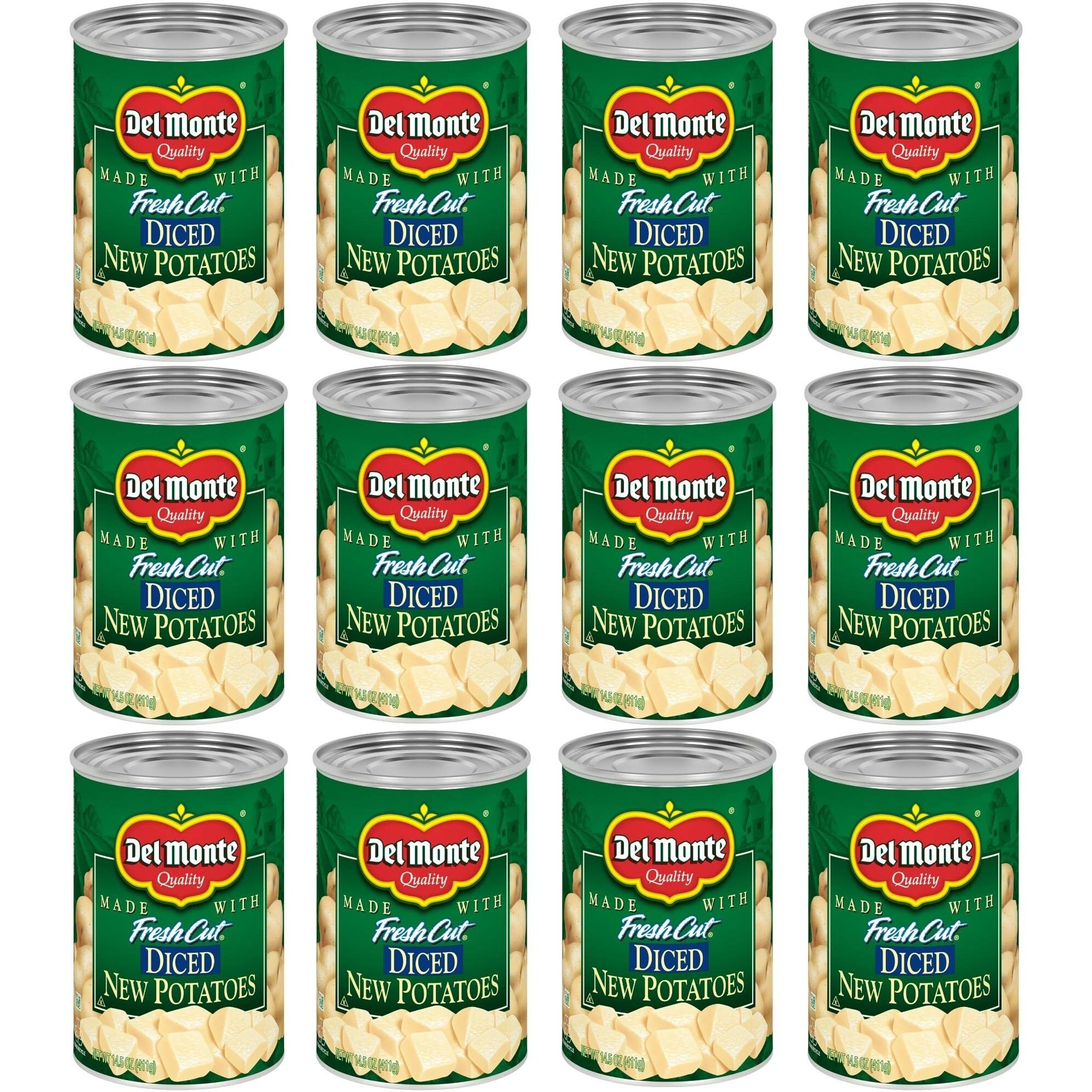 Del Monte Fresh Cut Diced Canned Potatoes, Canned Vegetables, 12 Pack, 14.5 Oz Can