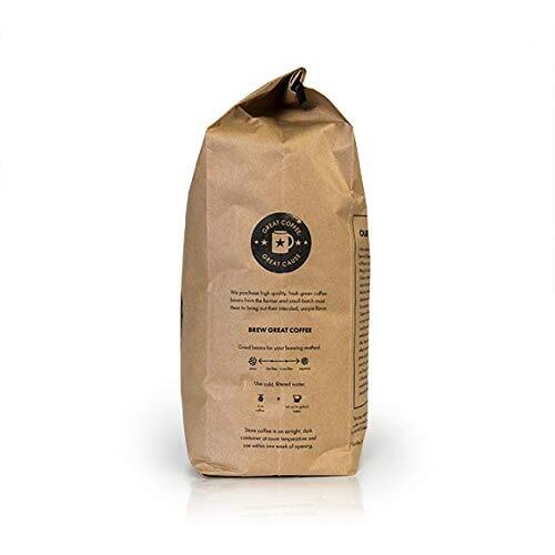 5Lb Fair Trade Organic Certified Peruvian Ground Fresh Roasted Specialty Coffee Medium Roast, 100% Arabica Coffee, 80 Ounces, 5 Pounds, Bulk Coffee