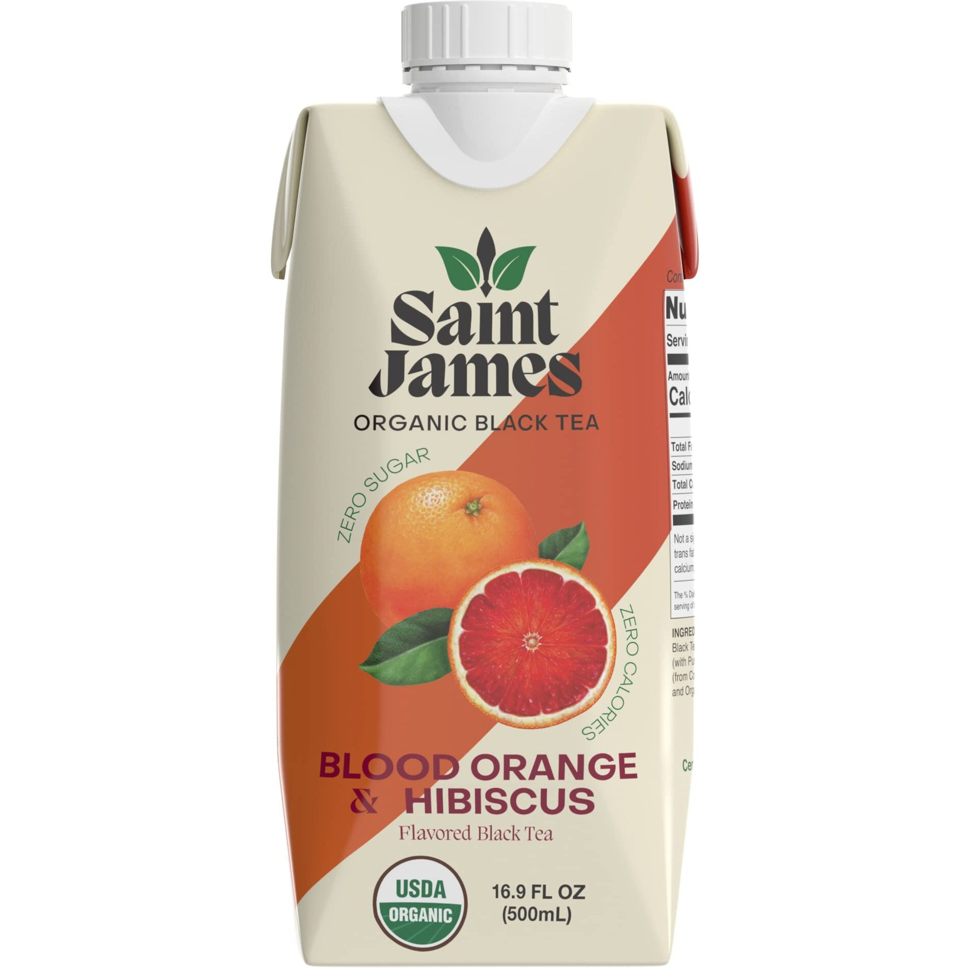 Saint James Iced Tea | Organic Black Tea | Organic, Non-Gmo Black Tea, 12 Pack (16.9Oz Each) (Blood Orange)